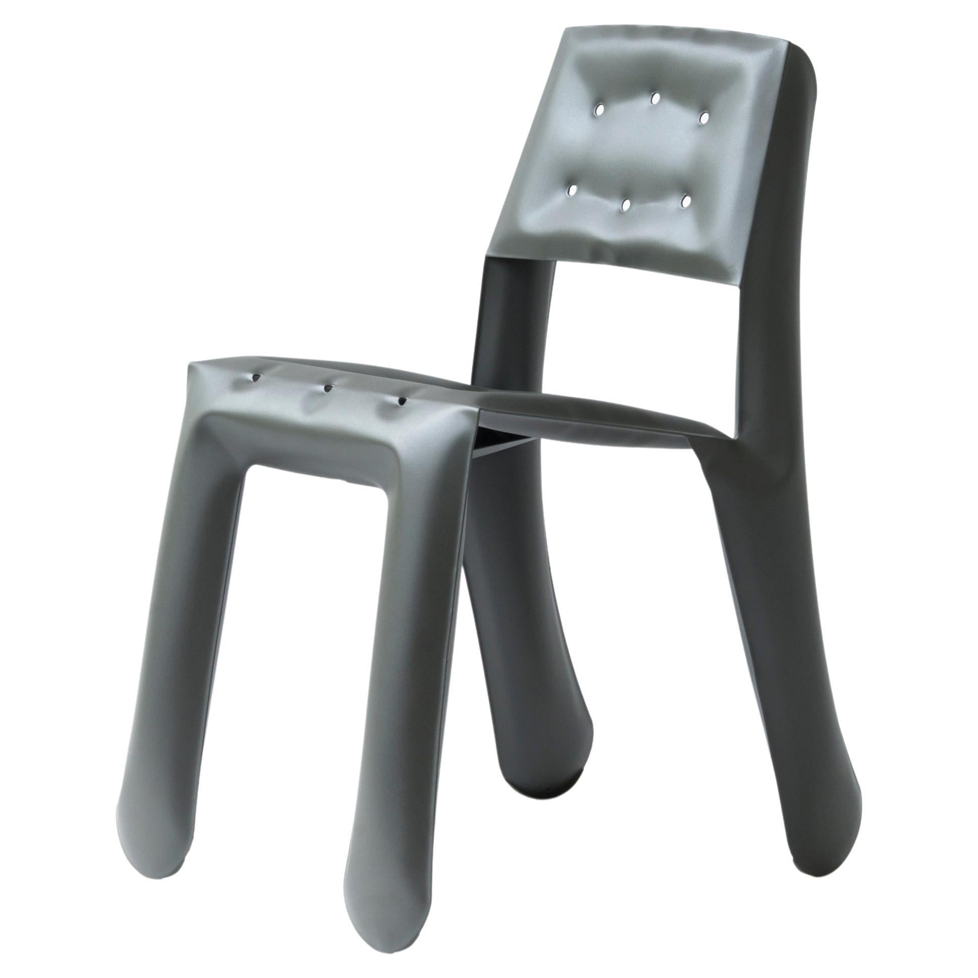 Umbra Grey Carbon Steel Chippensteel 0.5 Sculptural Chair by Zieta For Sale