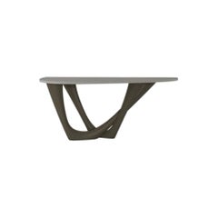 Console G Umbra grise Duo avec plateau en béton et base en acier de Zieta