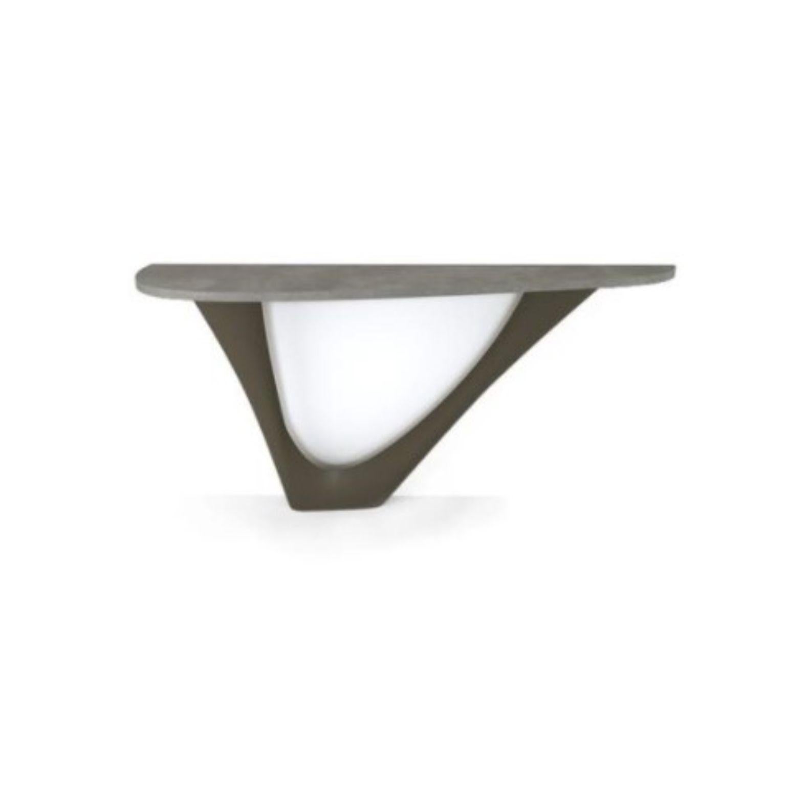 Umbra Grey G-Console Mono Steel Base with Concrete Top by Zieta
Dimensions: D 43 x W 159 x H 75 cm 
Material: Concrete, carbon steel.
Also available in different colors and dimensions. Please contact us.

G-Console is another bionic object in our
