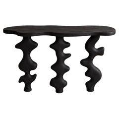 'Umbra' Sculptural Console Table in Solid Wood - Original Design, Organic Form