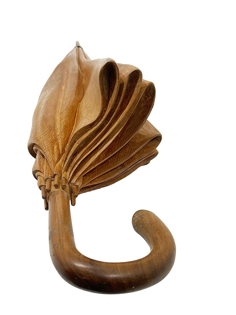 20th Century Wooden carved Umbrella by Livio De Marchi, #5/19, Italy 1990