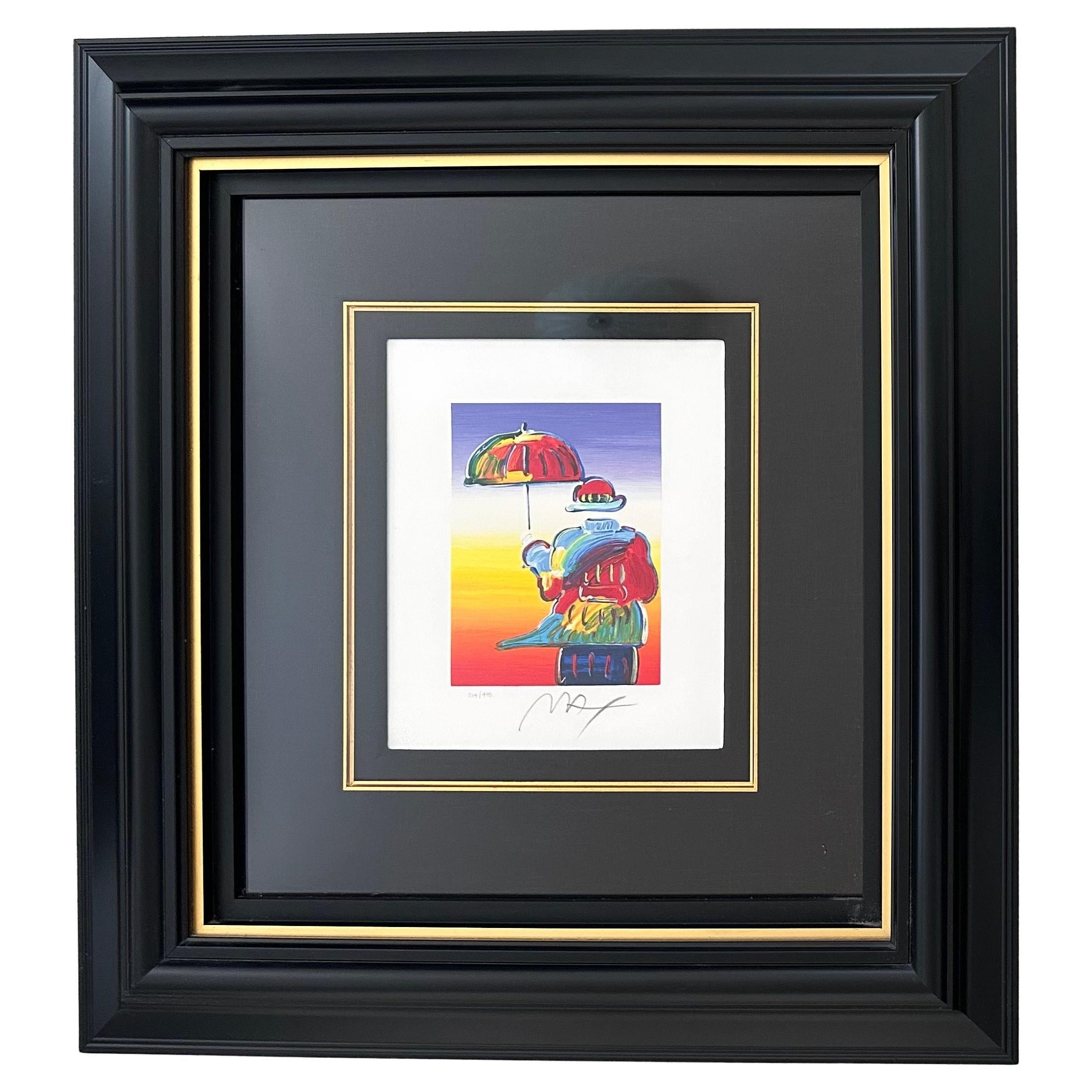 "Umbrella Man" Serigrafia su carta vergata di Peter Max