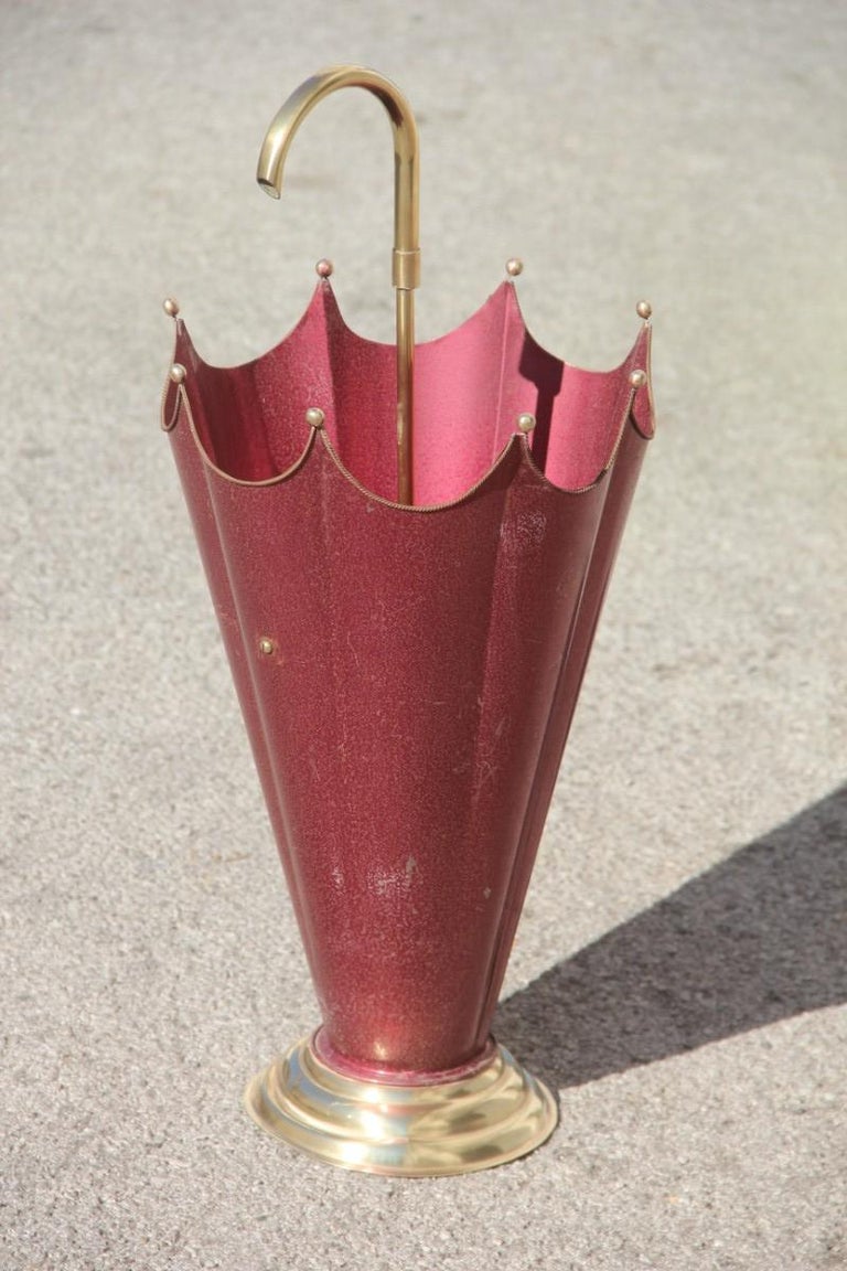 Umbrella Metal Sculptural Italian Midcentury Design Brass Parts Round