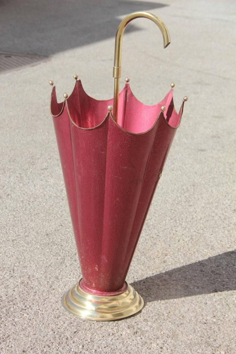 Umbrella Metal Sculptural Italian Midcentury Design Brass Parts Round