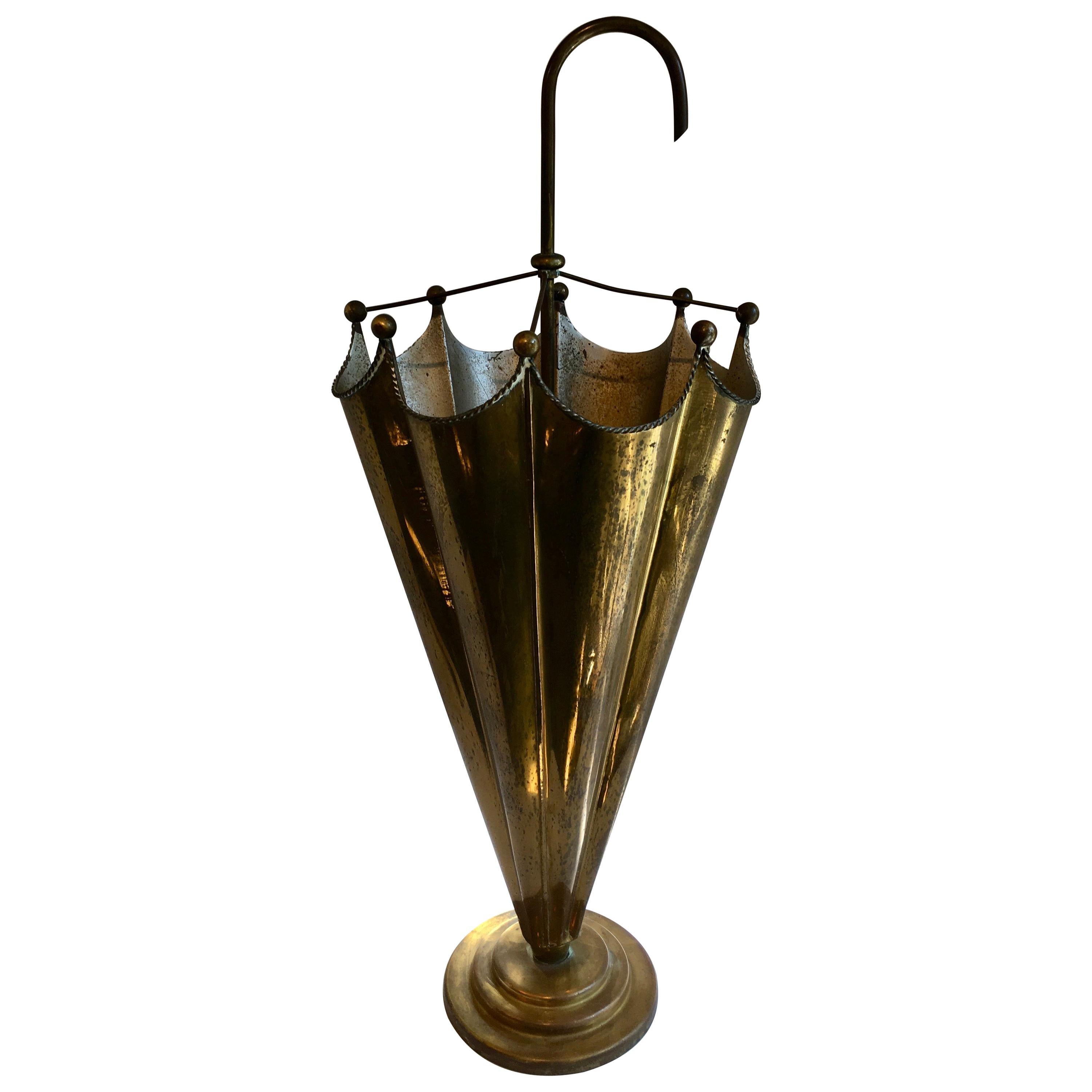 Umbrella Shaped Brass Umbrella Stand