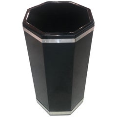 Umbrella Stand, Black Lacquer and Chrome, France, circa 1930