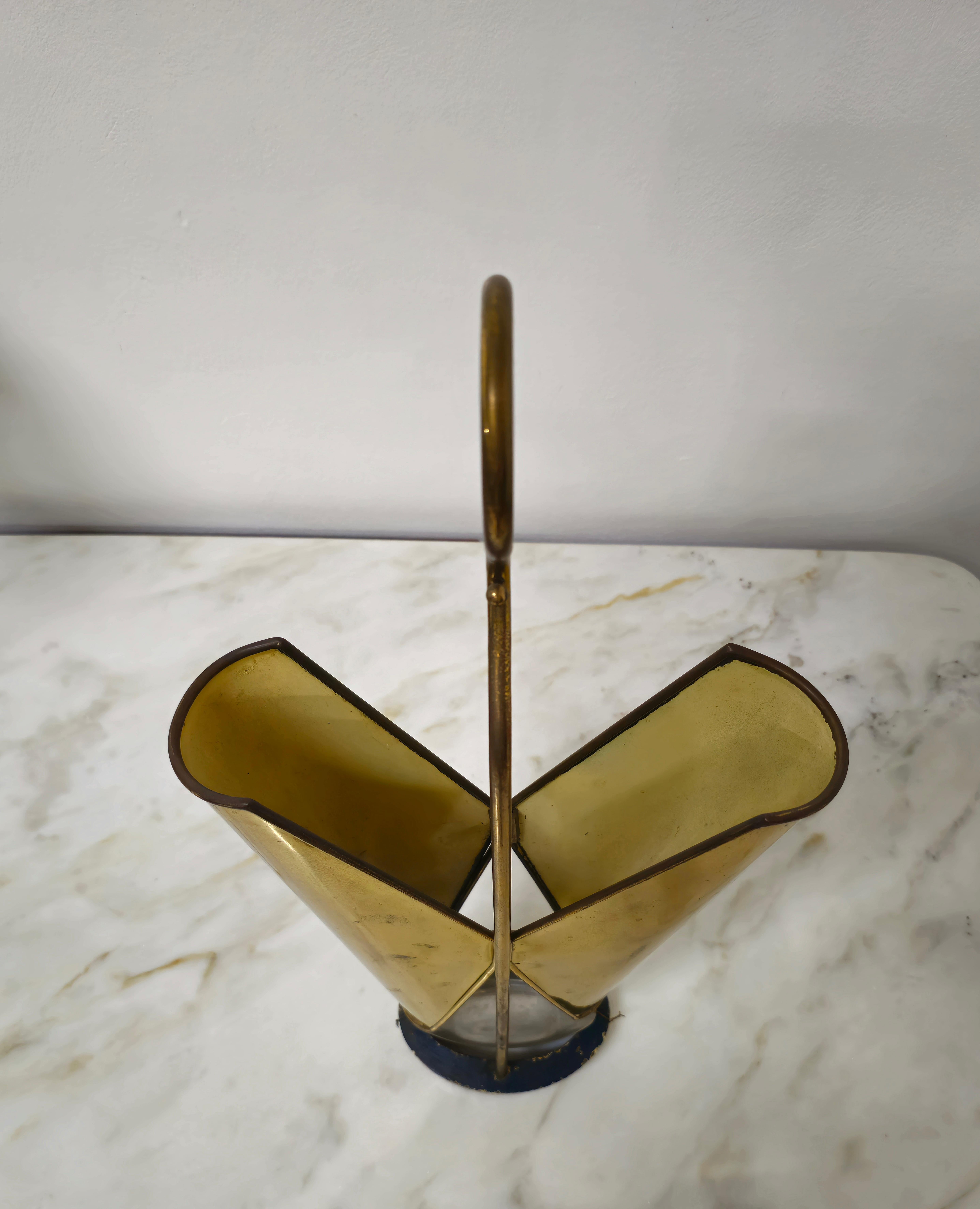 Umbrella Stand Brass Metal Midcentury Modern Italian Design 1950s (Metall) im Angebot