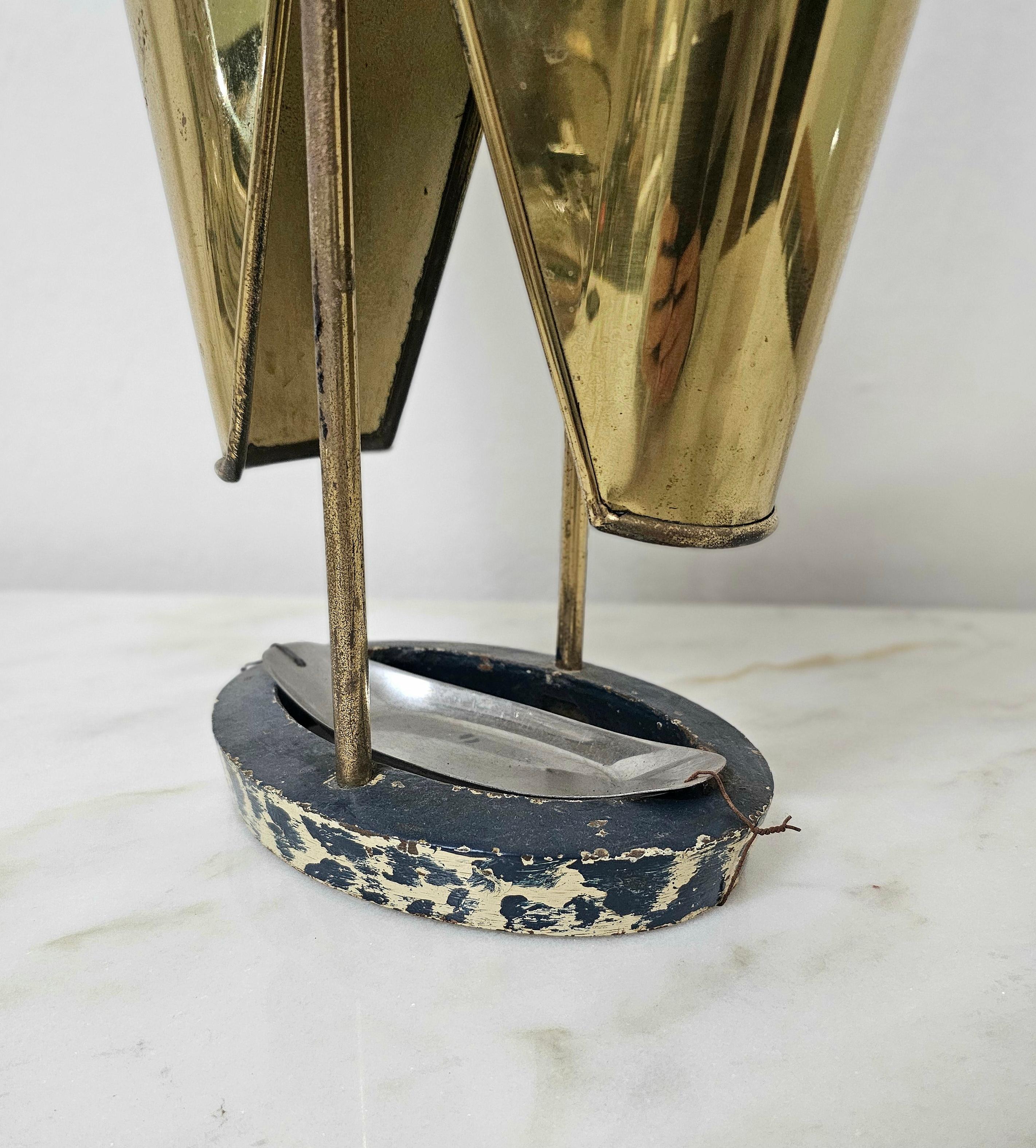 Umbrella Stand Brass Metal Midcentury Modern Italian Design 1950s For Sale 3