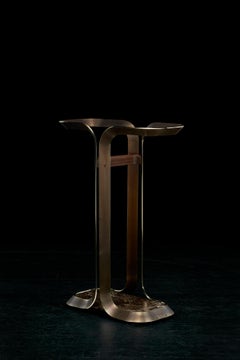 Umbrella Stand by Honorific in Solid Brass and Emperador Dark Marble