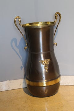 Umbrella Stand, Gun Metal, 1940s Italian Design