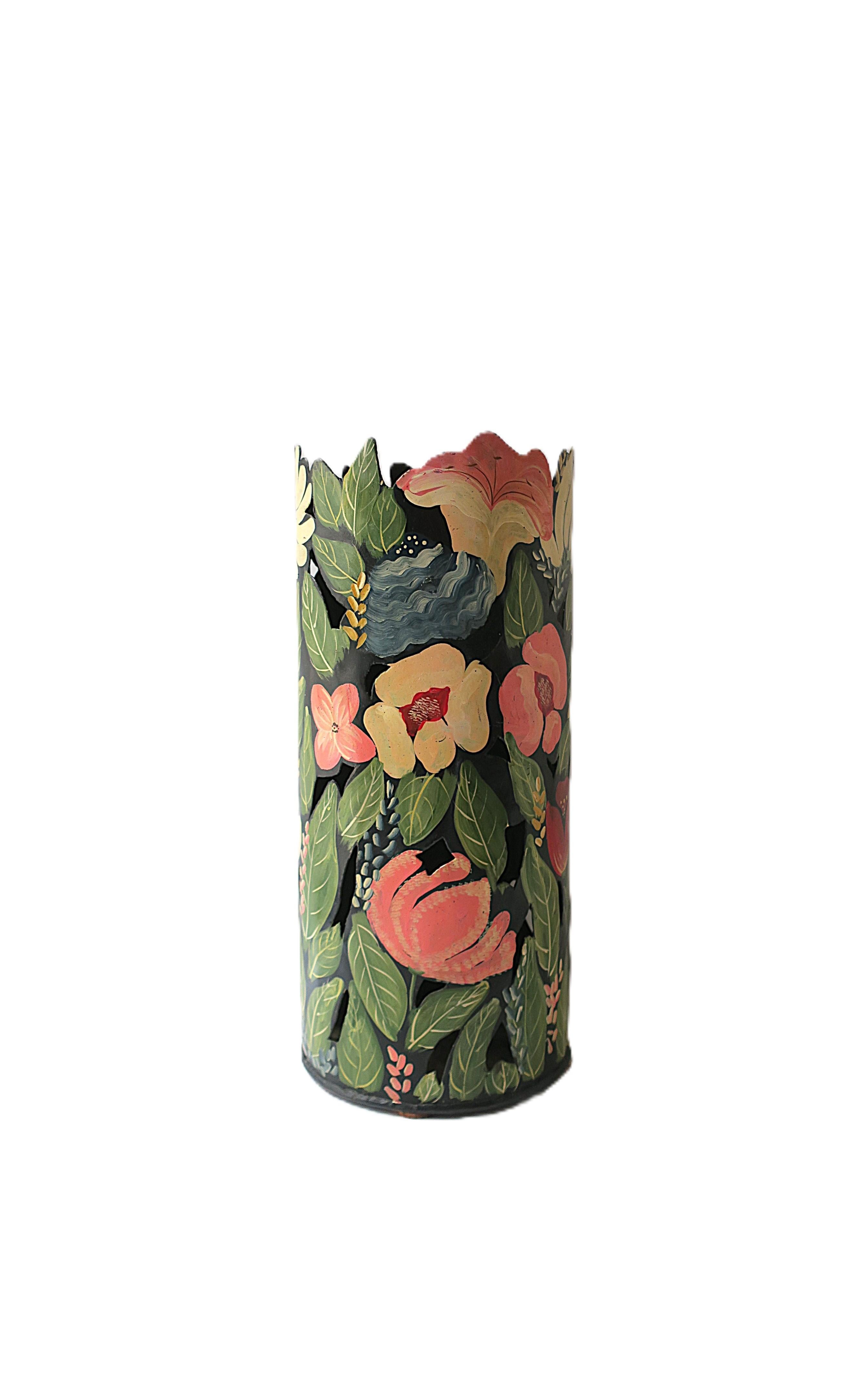 Schirmständer Handgemalte Blumen und Blätter (Handbemalt) im Angebot