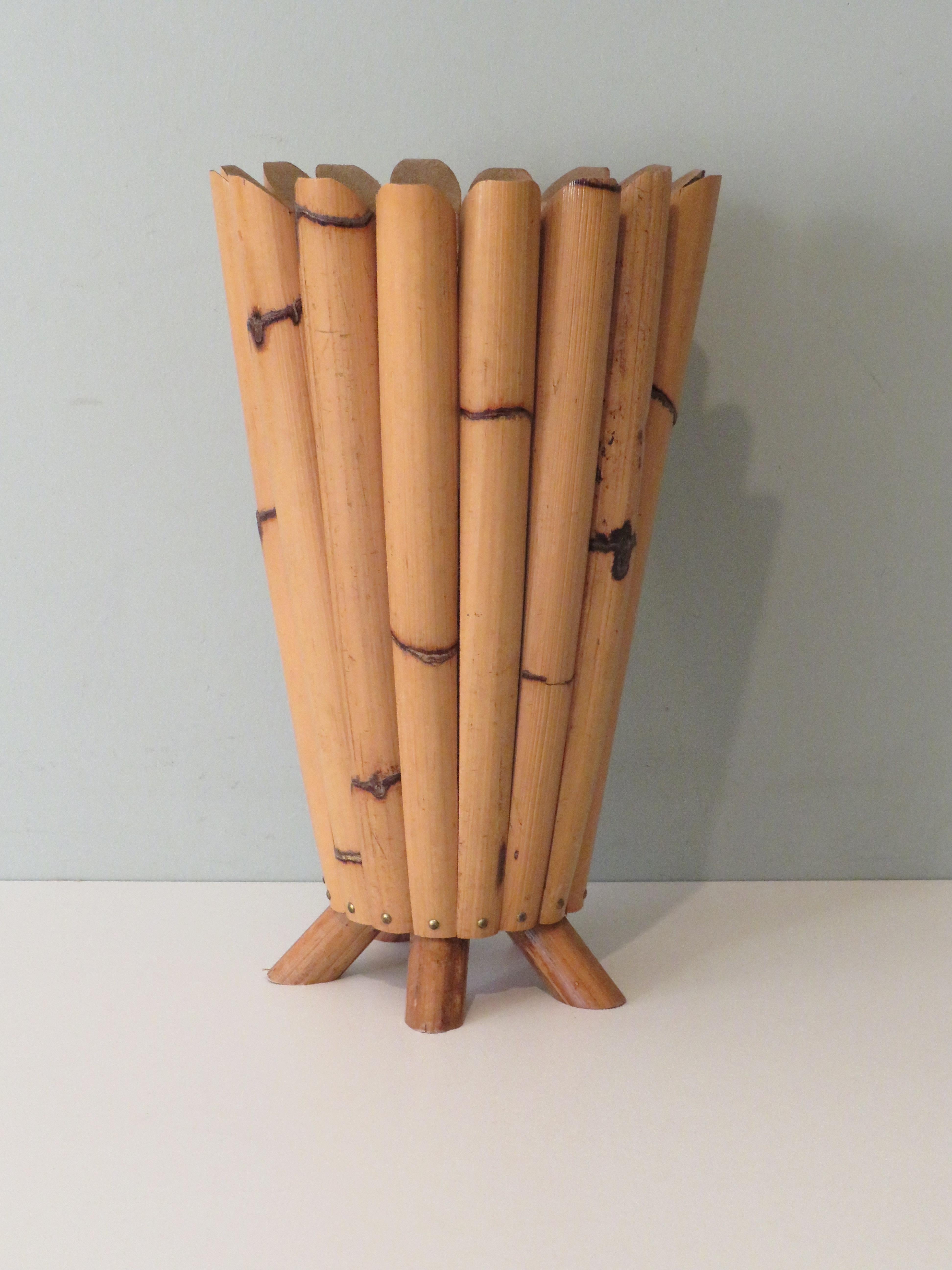 Mid-Century Modern Umbrella Stand in Bamboo, France, 1950s For Sale