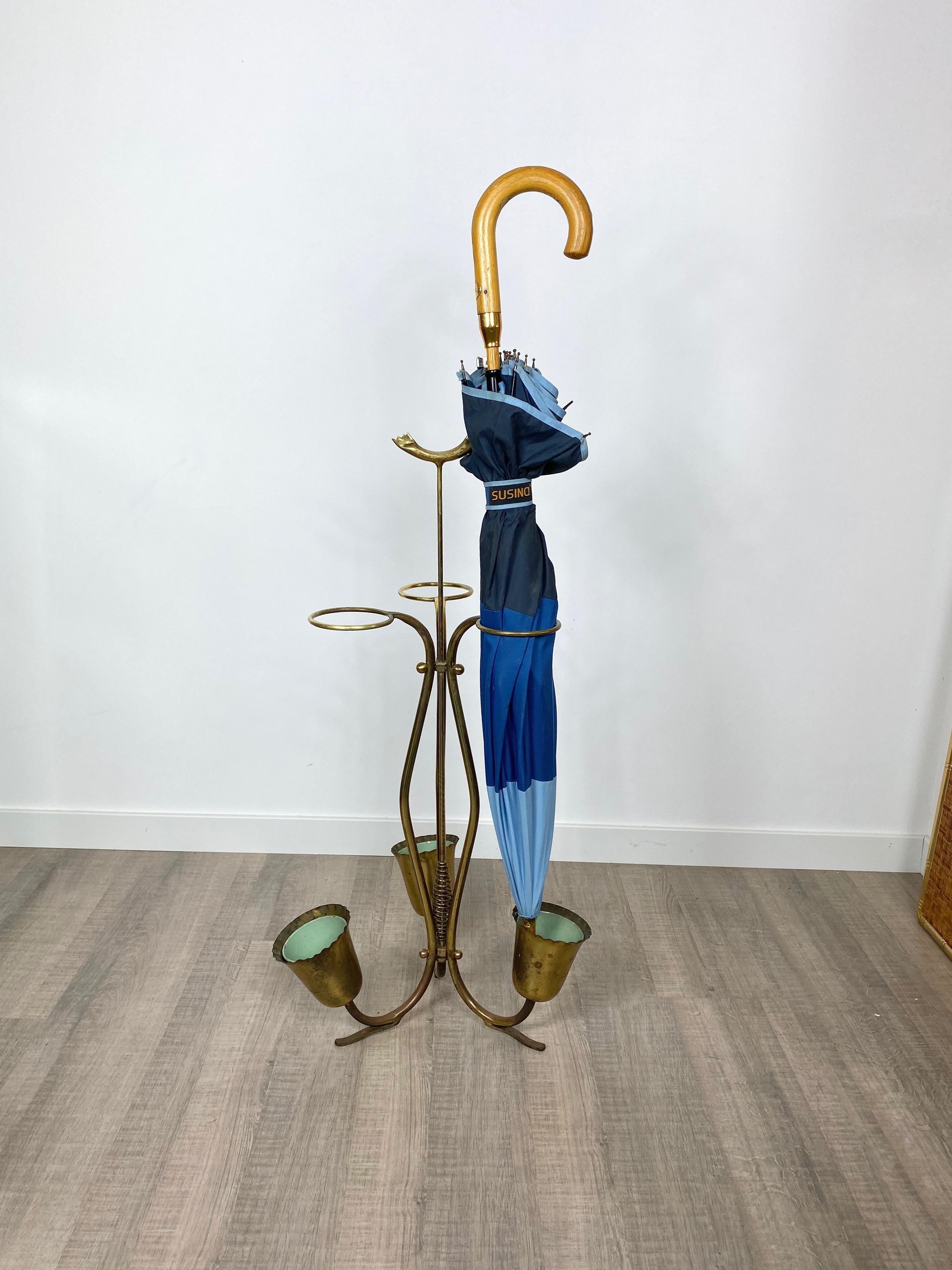 Umbrella Stand in Brass by Osvaldo Borsani, Italy, 1950s For Sale 3