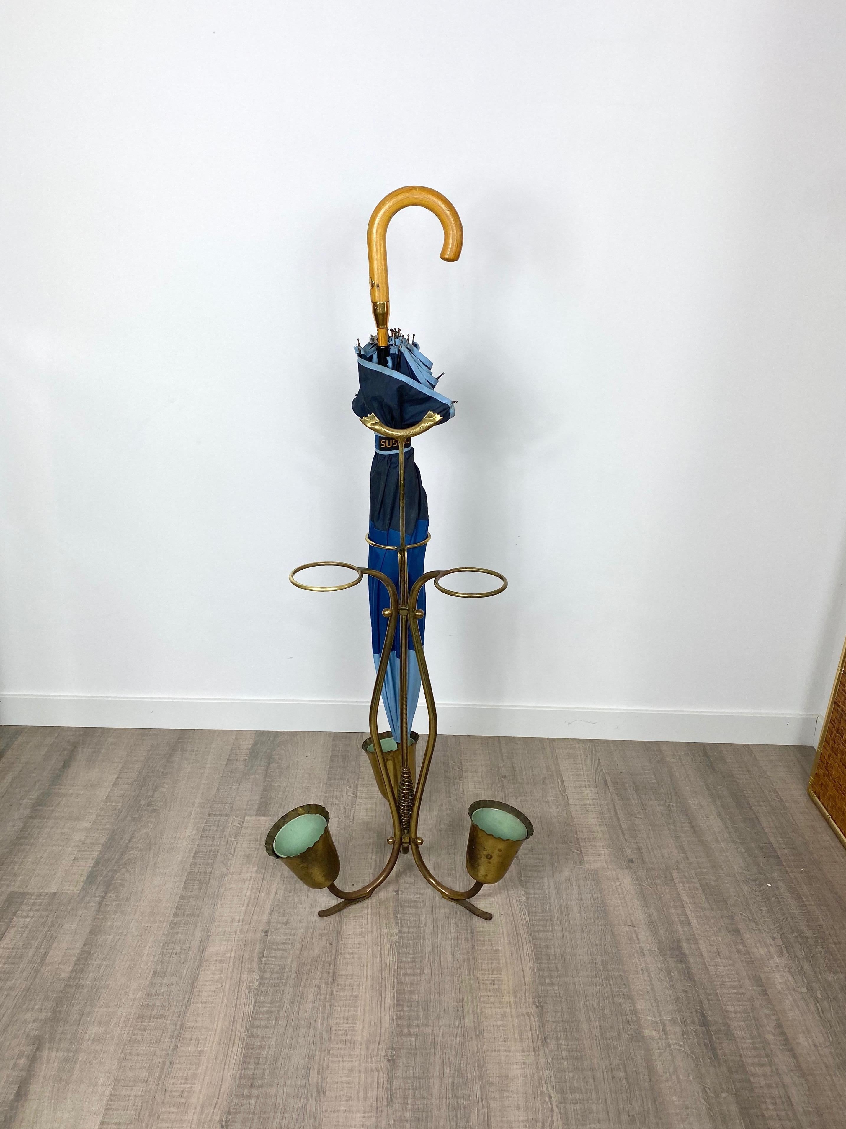 Umbrella Stand in Brass by Osvaldo Borsani, Italy, 1950s For Sale 4