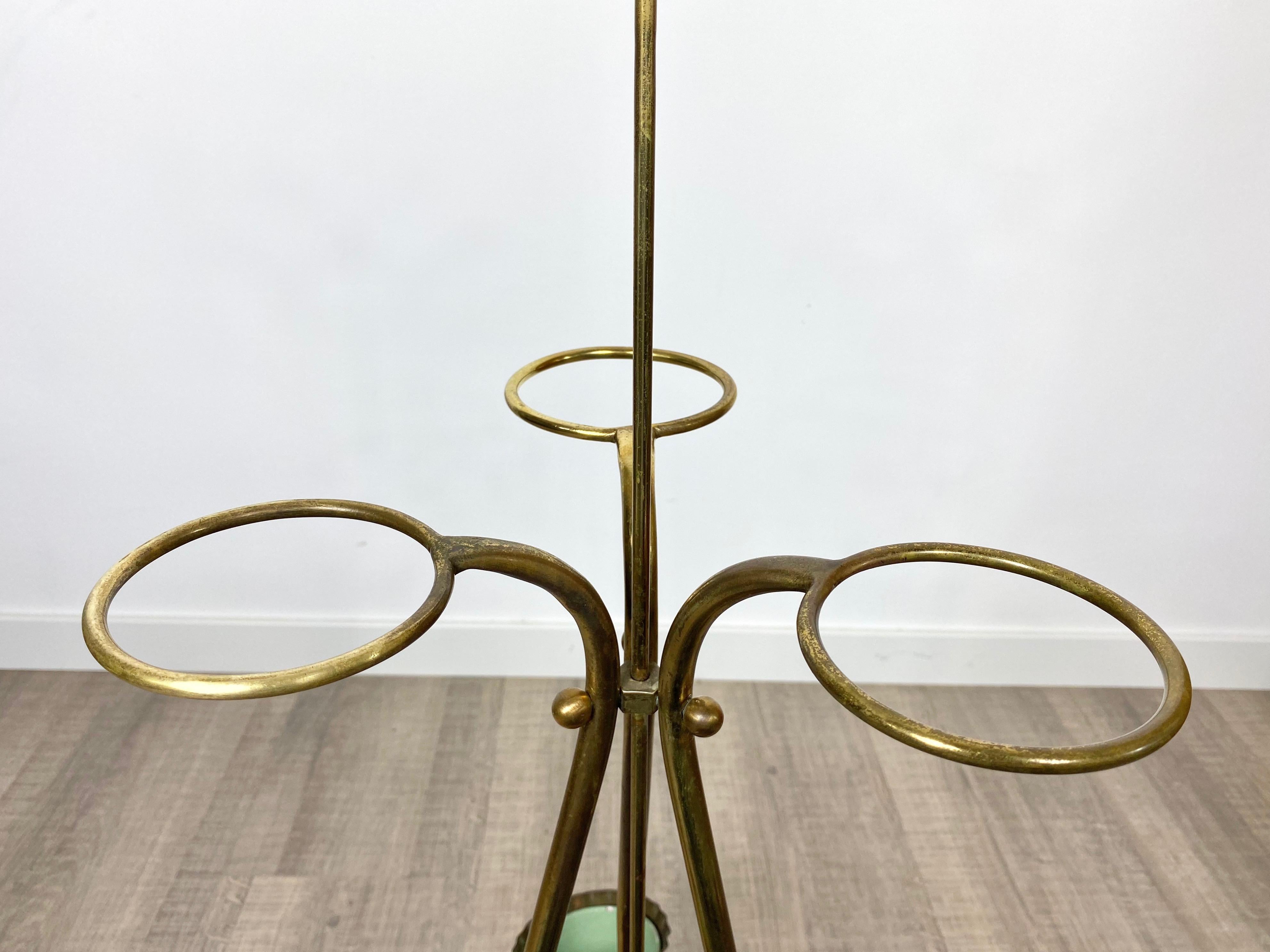 Umbrella Stand in Brass by Osvaldo Borsani, Italy, 1950s In Fair Condition For Sale In Rome, IT