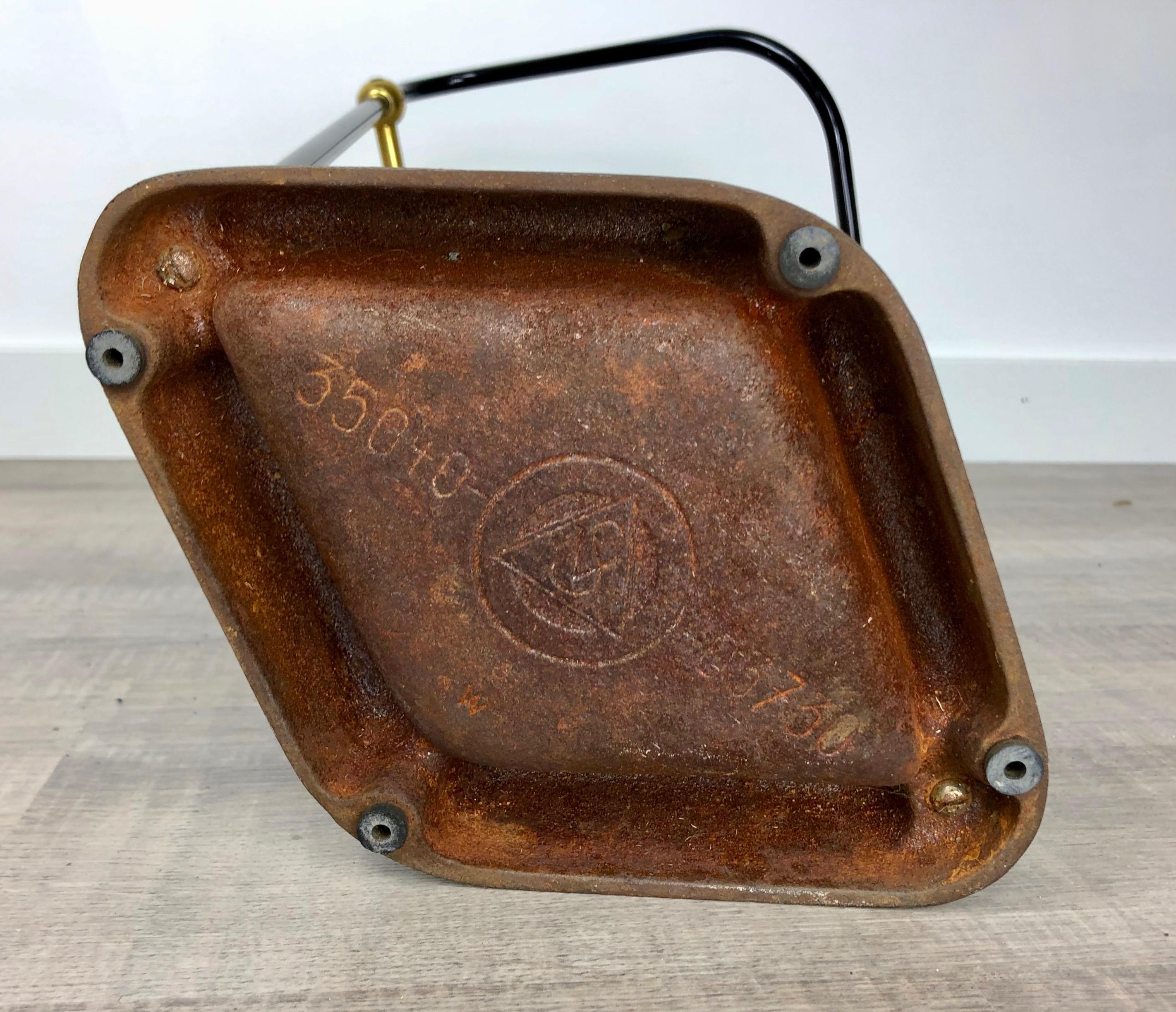 Umbrella Stand in Brought Iron, Brass, Aluminium, Bauhaus style, Germany, 1950s For Sale 3
