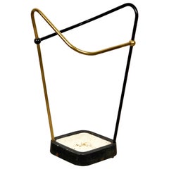 Umbrella Stand in Brought Iron, Brass, Aluminium, Bauhaus style, Germany, 1950s