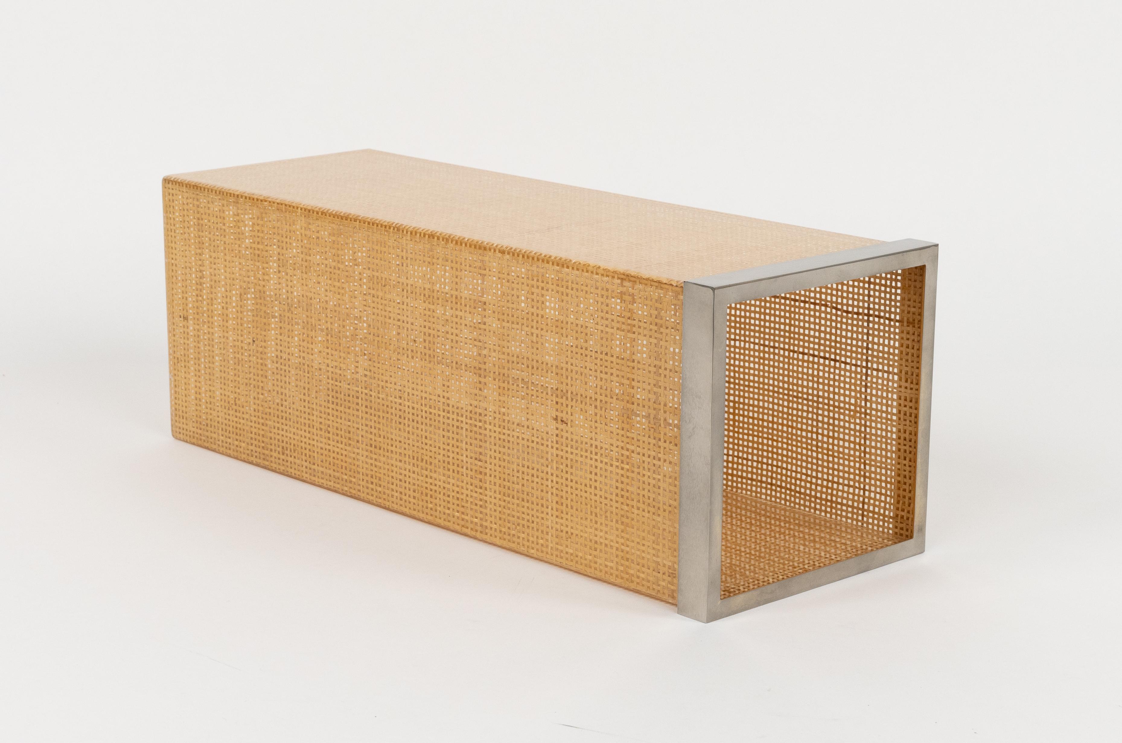 Umbrella Stand in Lucite, Wicker and Chrome Christian Dior Style, Italy 1970s 3
