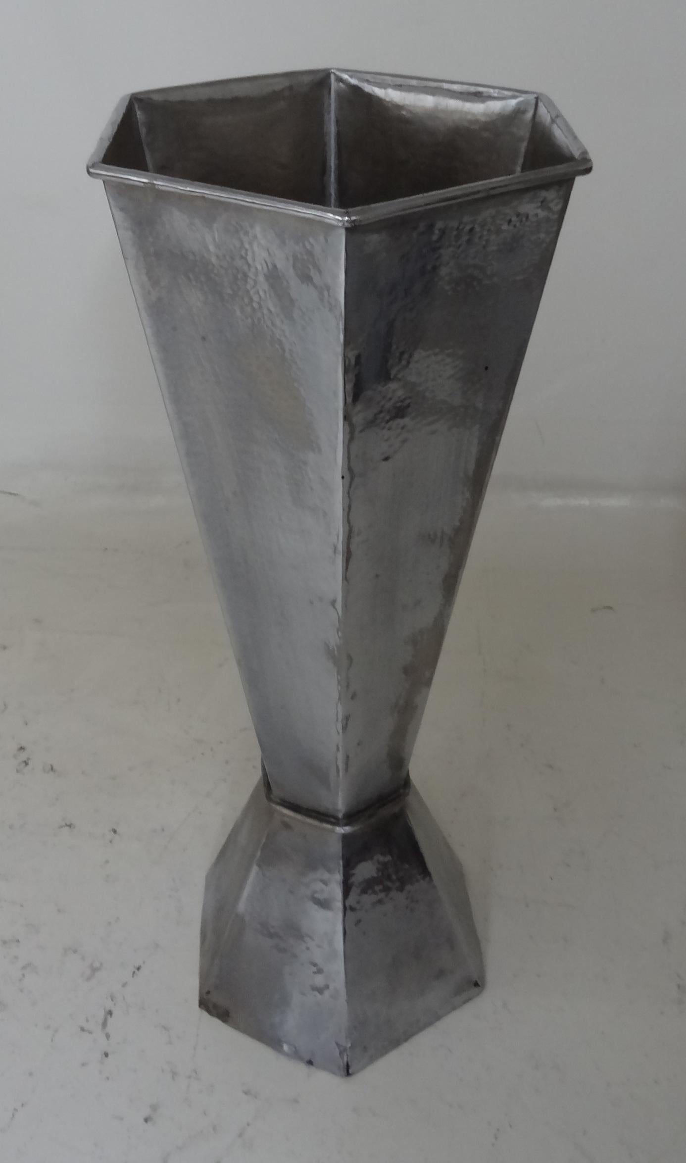 Art Deco Umbrella Stand in Silver Plated Bronze , 1930, German For Sale
