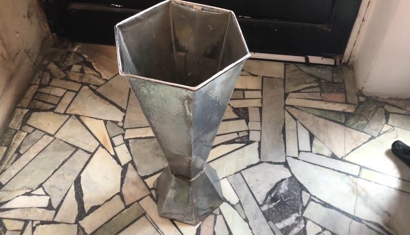 Umbrella Stand in Silver Plated Bronze , 1930, German For Sale 2