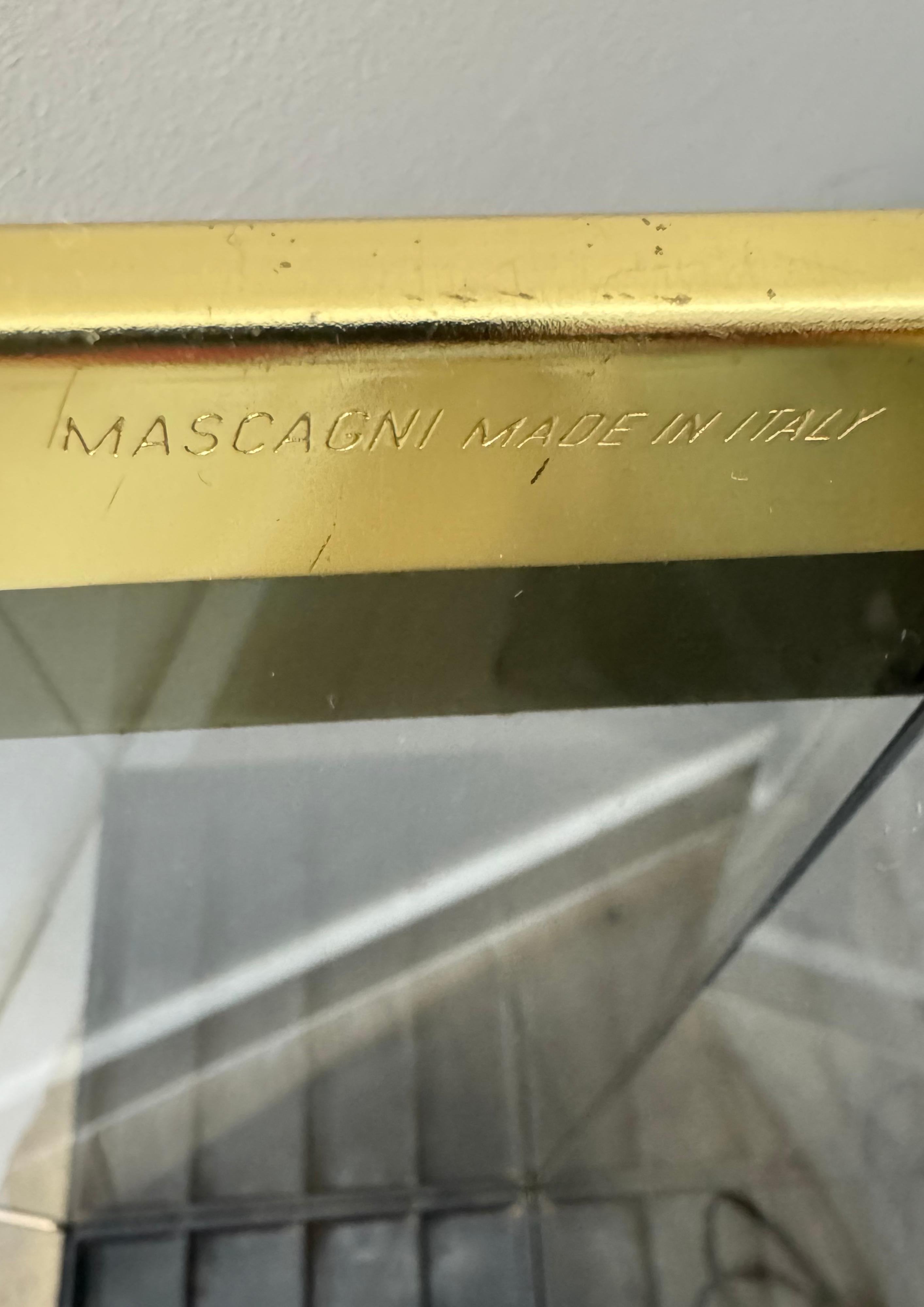 Umbrella Stand in Smoked Glass & Brass by Umberto Mascagni Italian Design For Sale 1