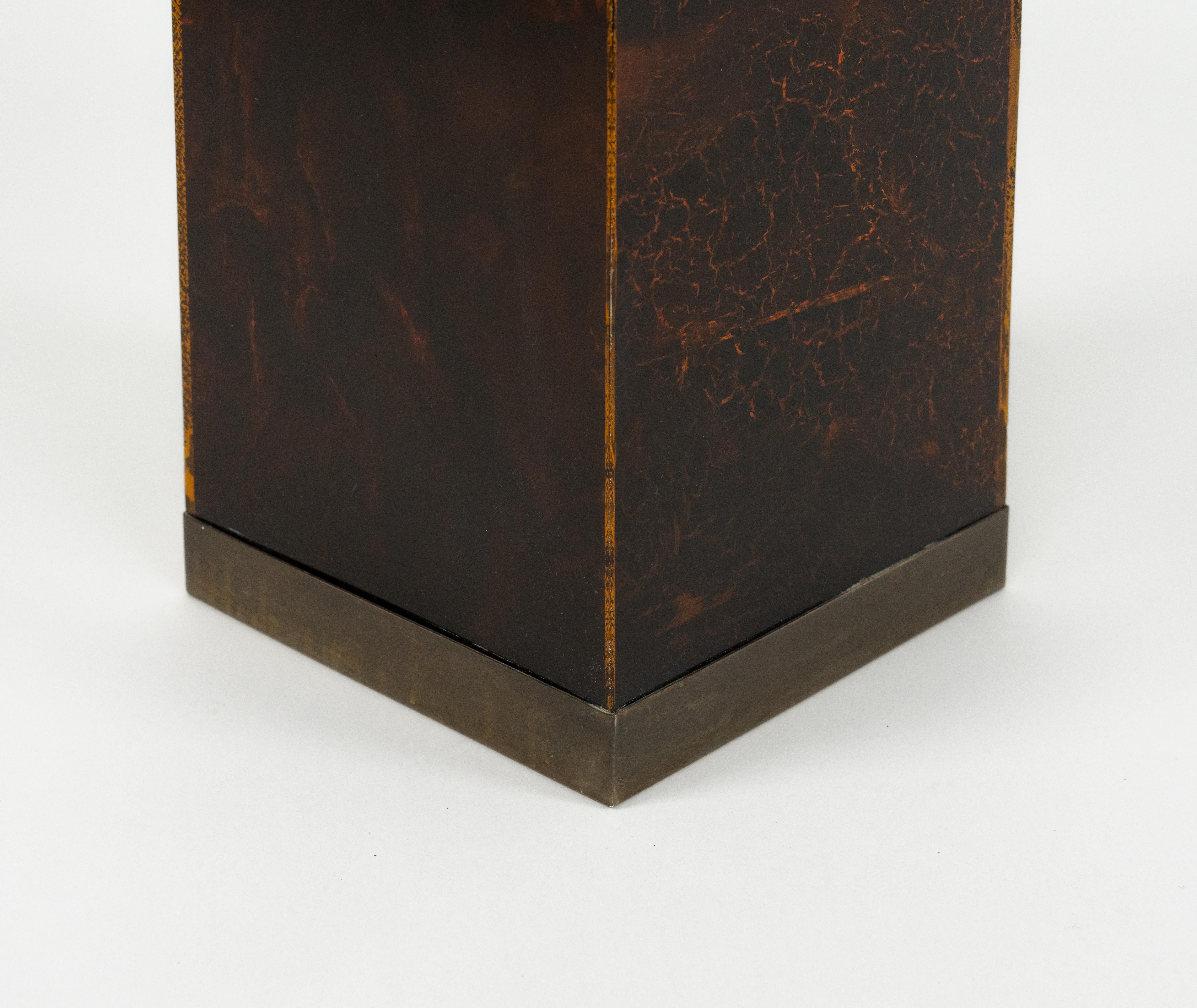 Umbrella Stand in Schildpatt Lucite & Messing Christian Dior Style, Italien 1970er im Angebot 2