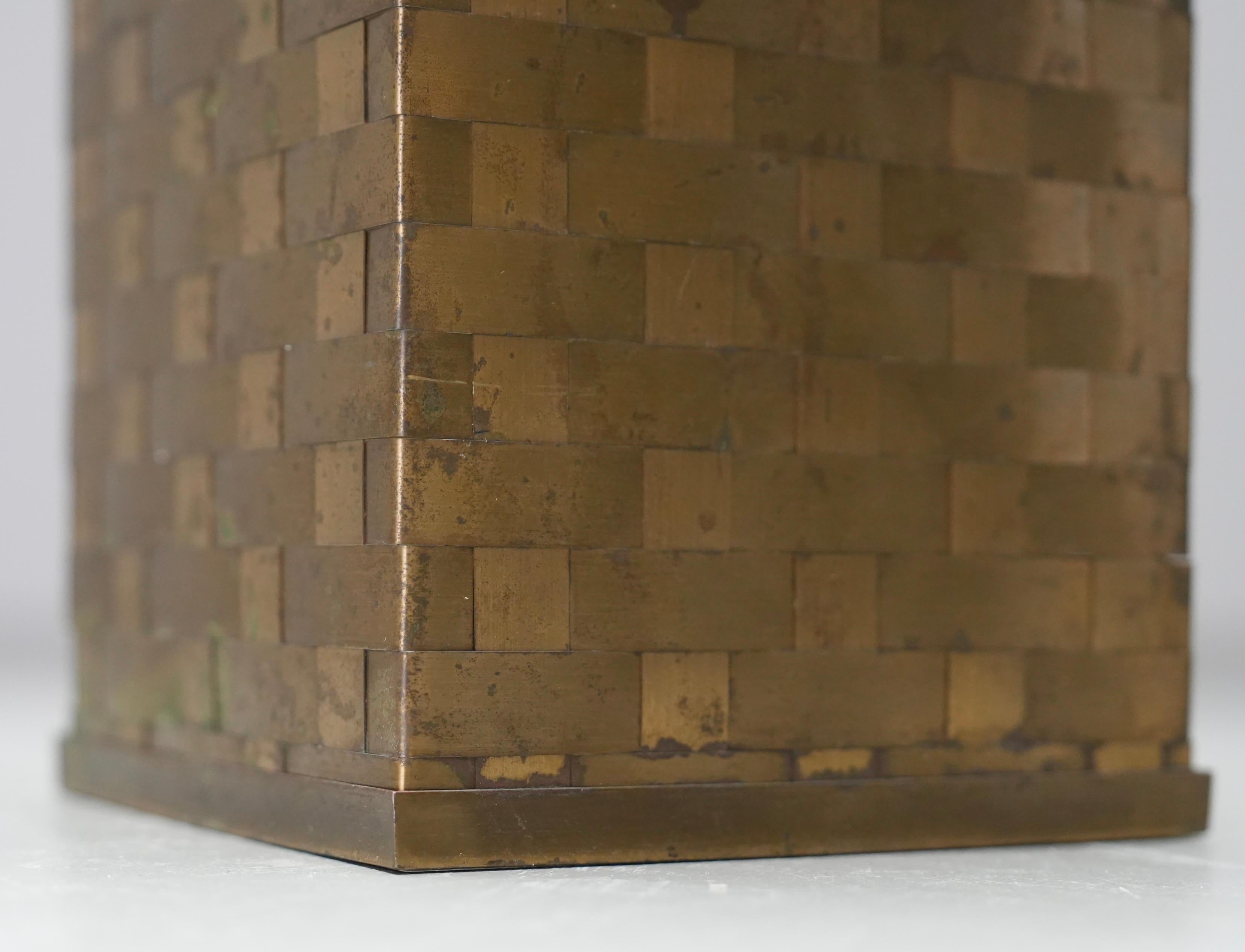 Milieu du XXe siècle Porte-parapluies en laiton tressé, Italie, années 1950 en vente