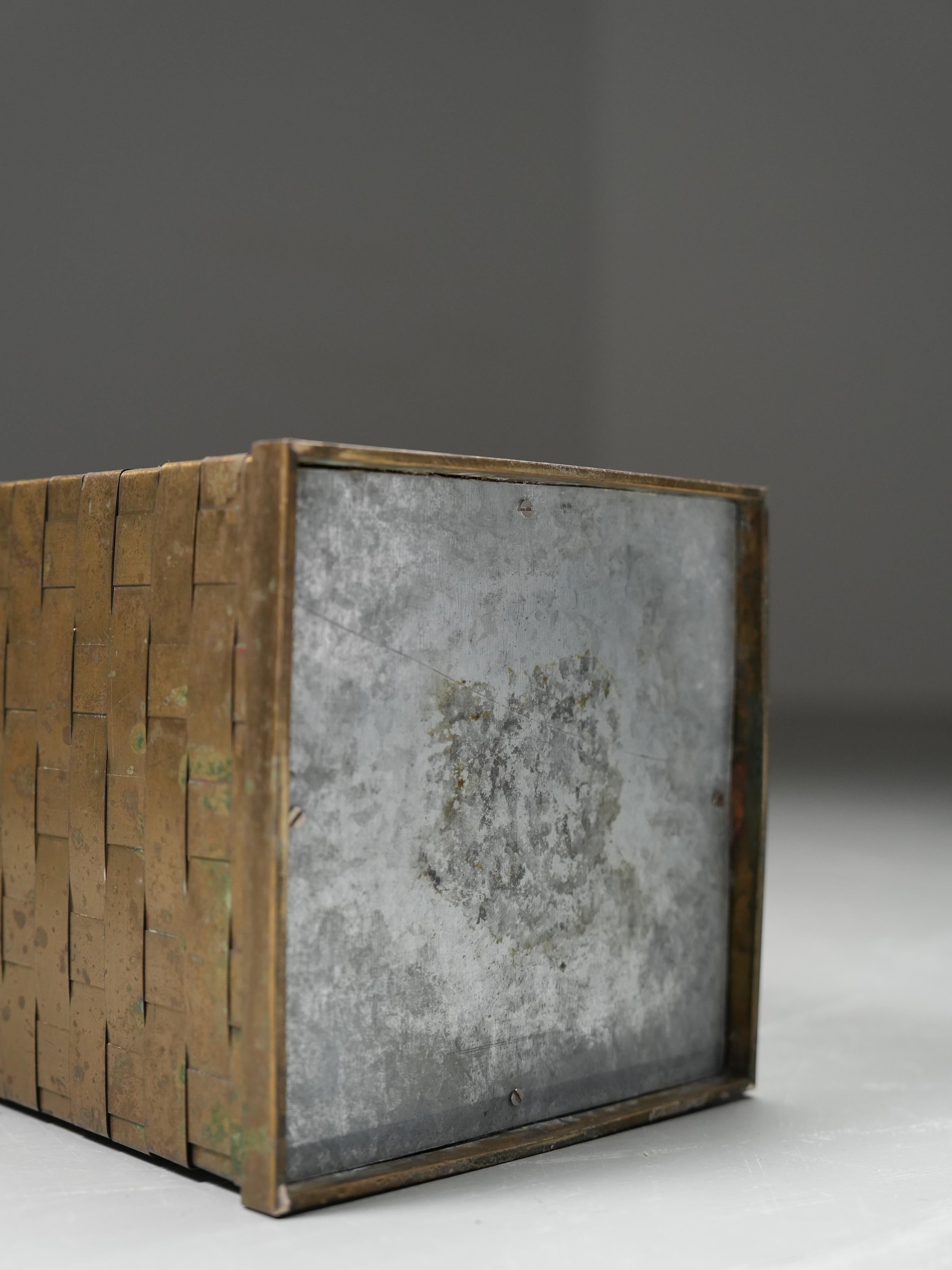 Porte-parapluies en laiton tressé, Italie, années 1950 en vente 1