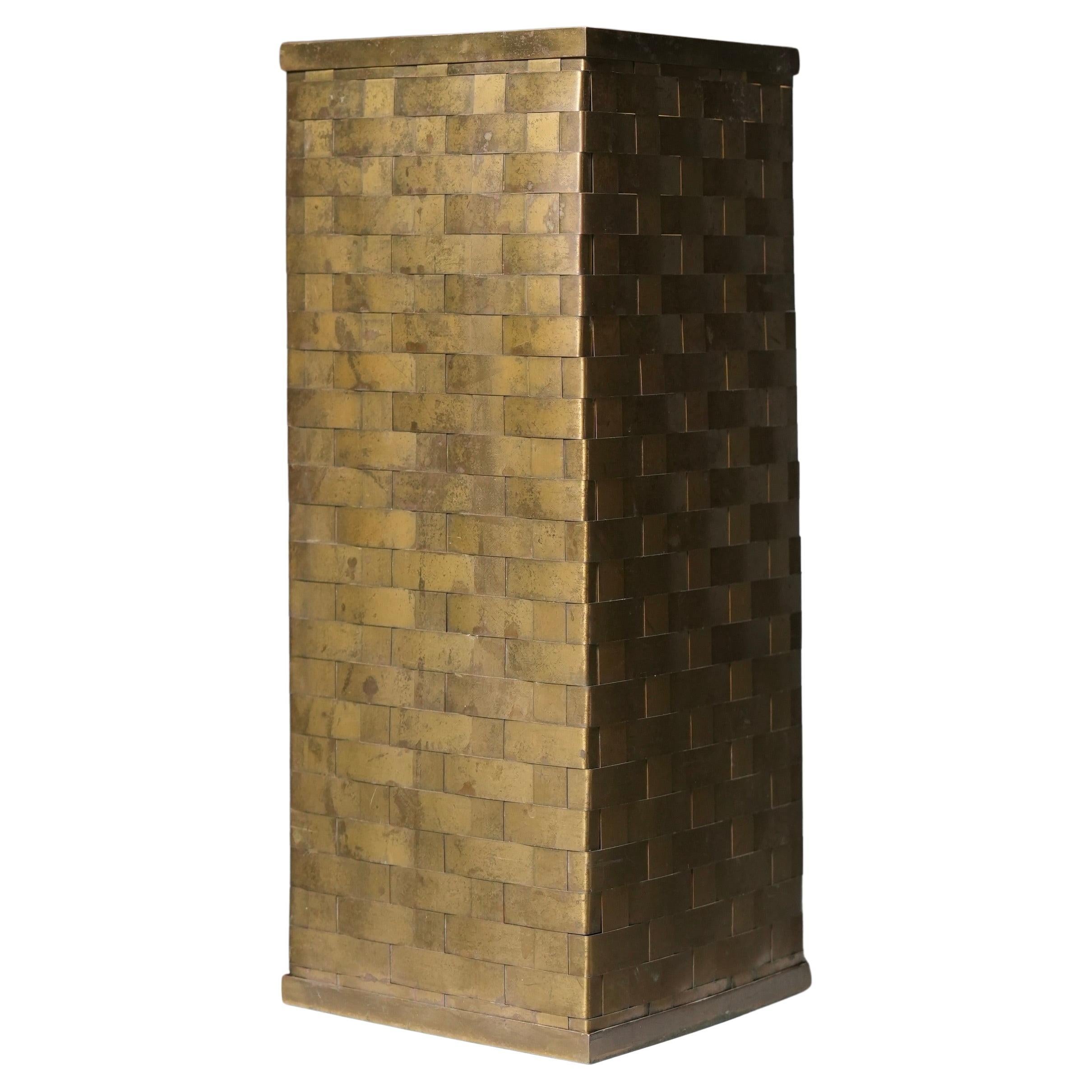 Porte-parapluies en laiton tressé, Italie, années 1950