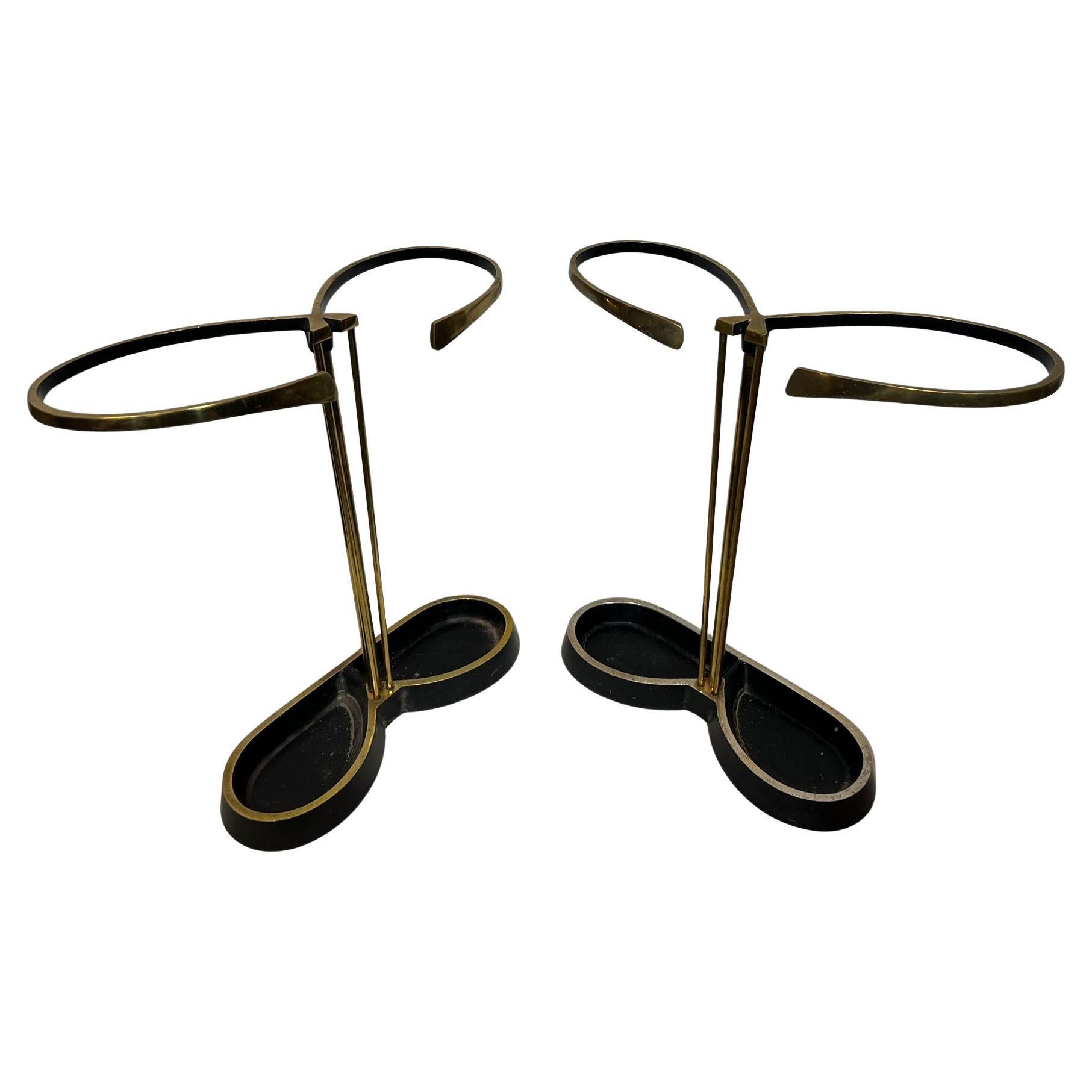 Schirmständer aus Aluminium und Messing, 1950er Jahre Wien, Österreich im Angebot