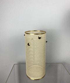 Umbrella Stand Mategot 50s cylindrical Vase perforated metal with gold Details