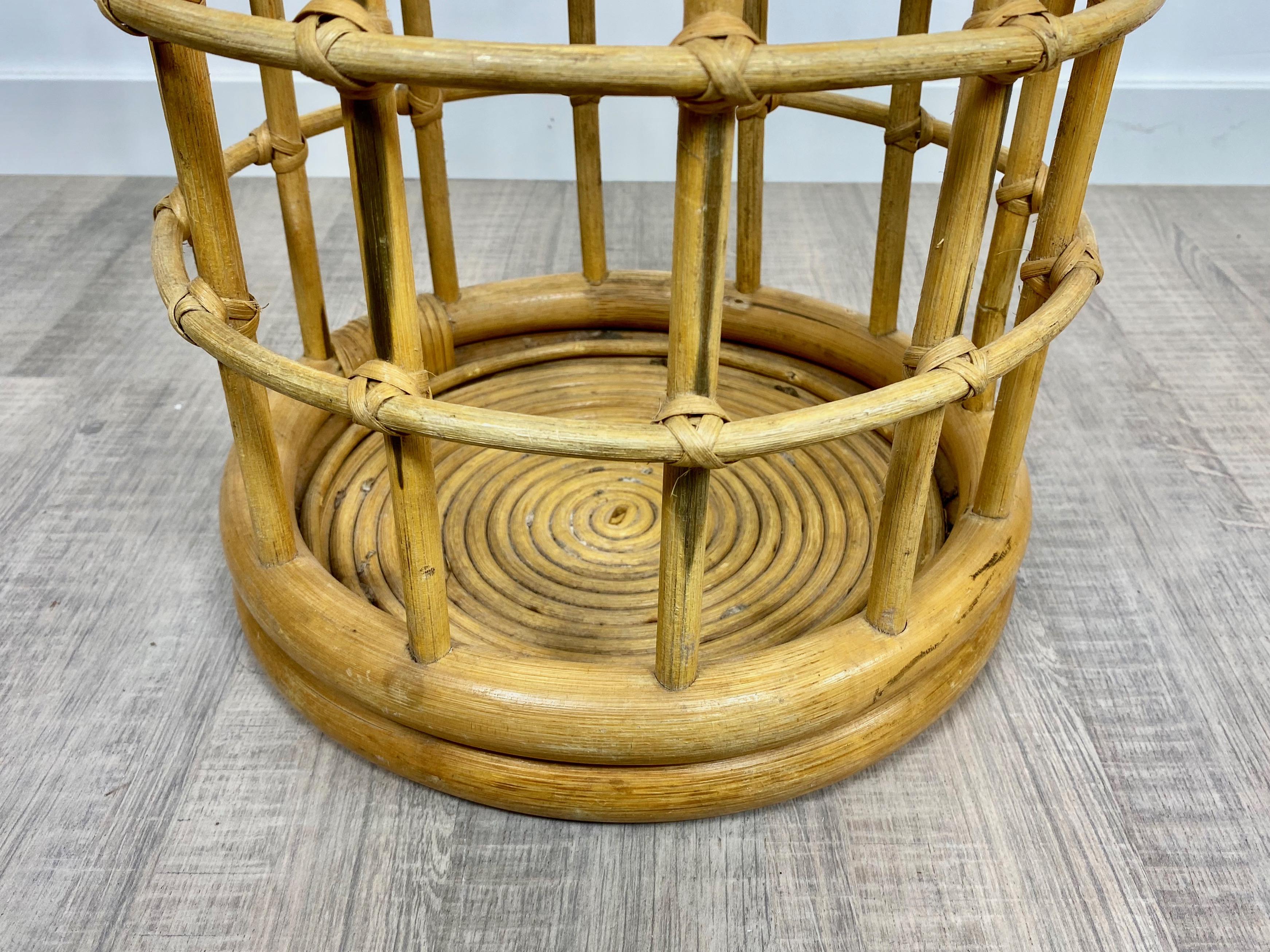 Umbrella Stand, Rattan Bamboo, Italy, 1960s In Good Condition For Sale In Rome, IT