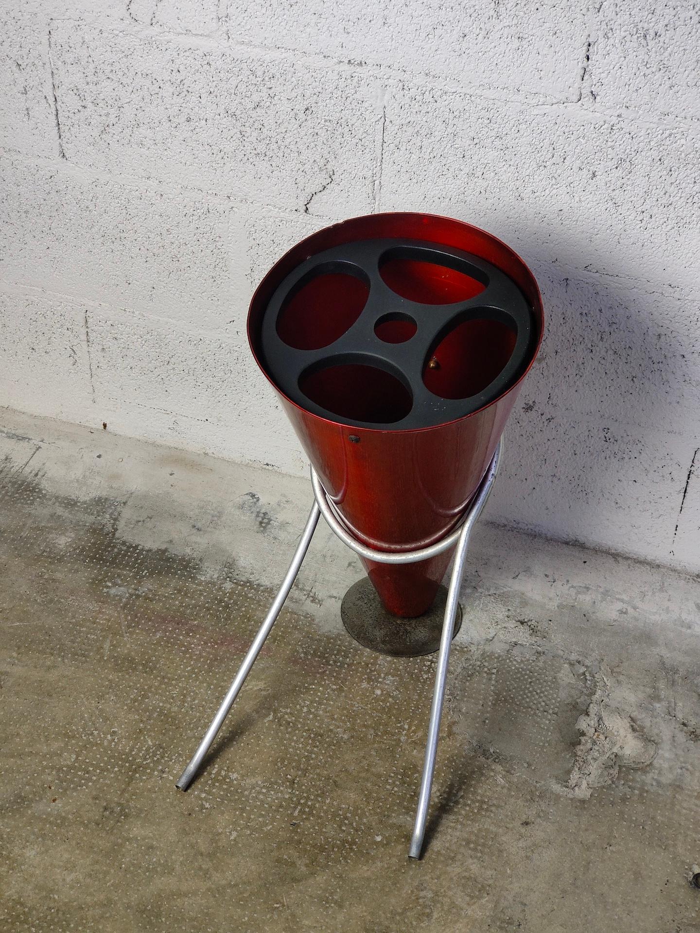 Anodized Umbrella standing by Ettore Sottsass for Rinnovel - Italy - 70's