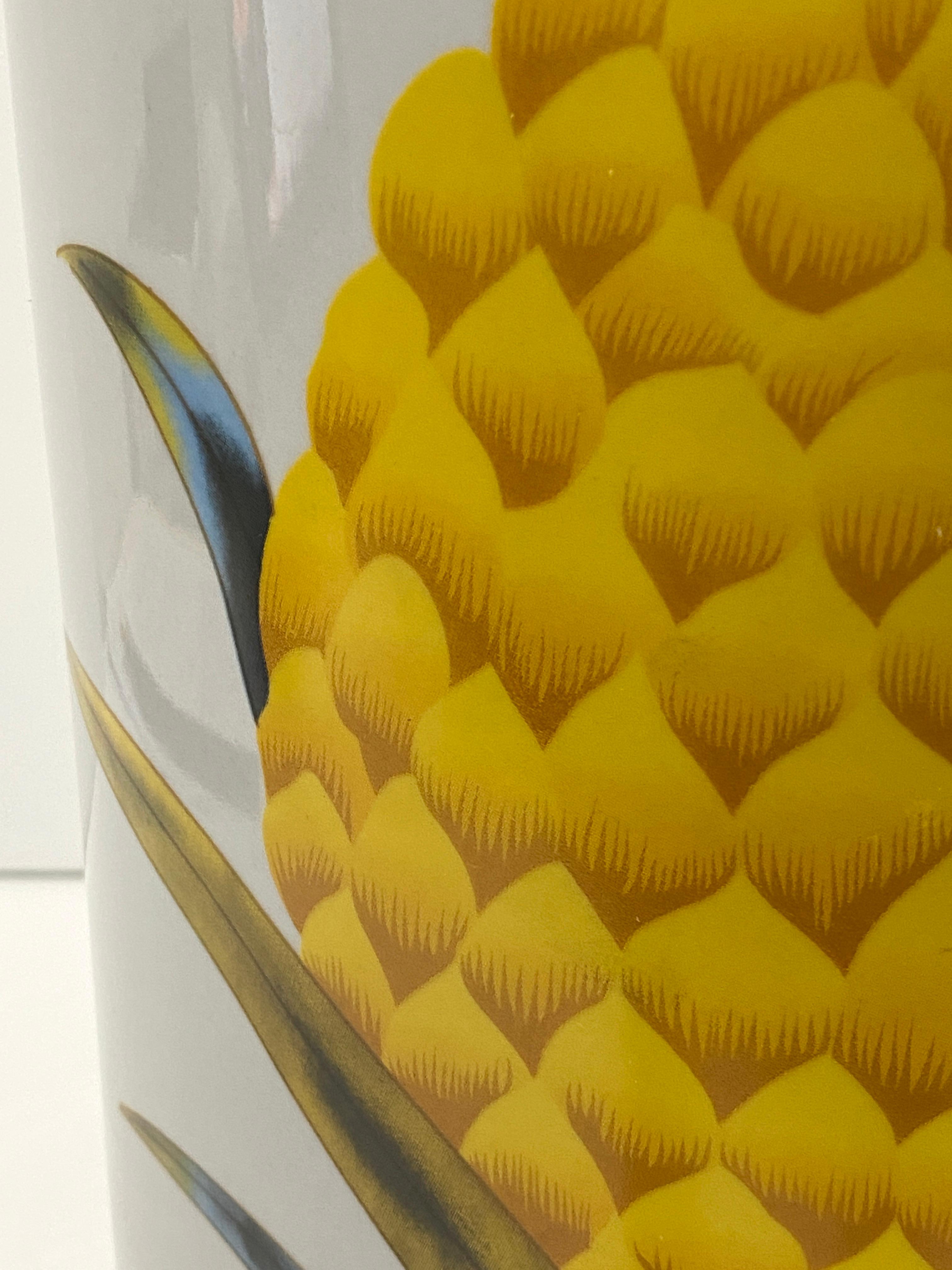 Ceramic Umbrella Urn with Pineapple Motif