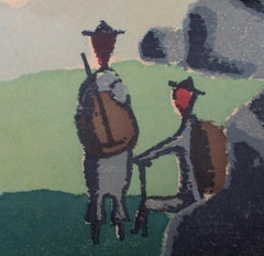 Umetaro Azechi "-55" Woodblock Print