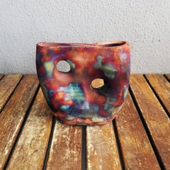 Umi Raku Pottery Vase, Full Copper Matte, Handmade Ceramic Home Decor