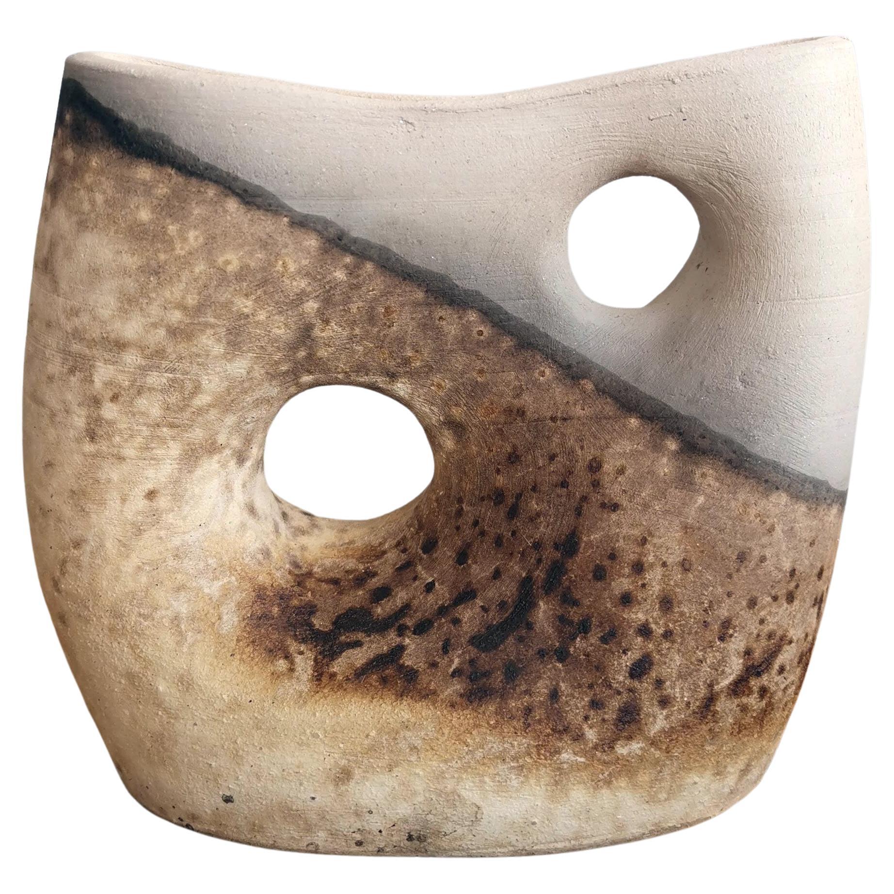Vase en poterie Umi Raku - Obvara - Décoration intérieure en céramique faite à la main en vente