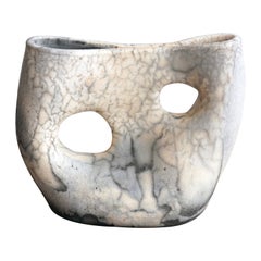 Umi Raku Pottery Vase, Smoked Raku, Handmade Ceramic Home Decor