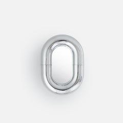 Umlauf Wall Mirror in Chromed Aluminum & Mirrored Glass by Medium Small