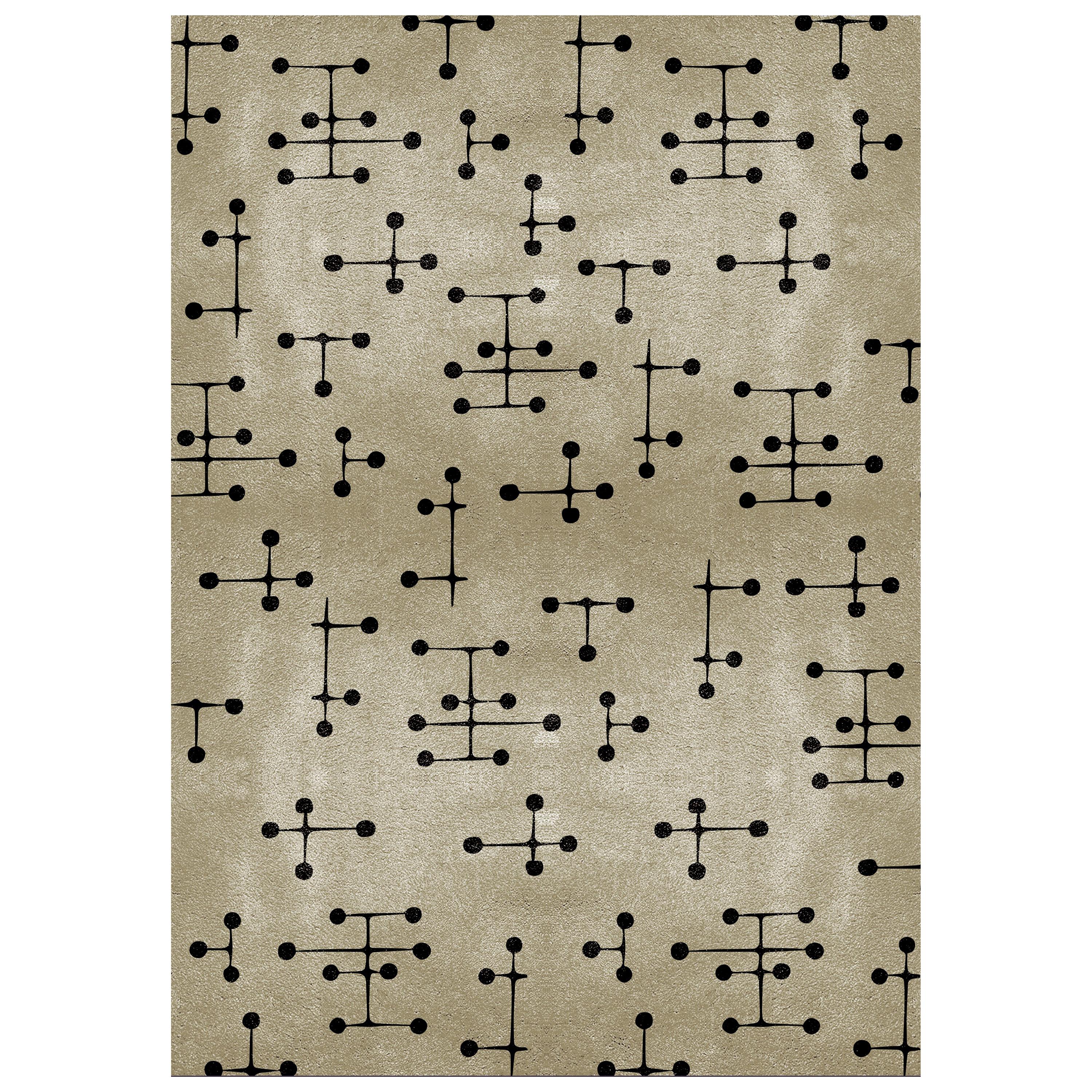 Joh MultiColor Area Rug in HandTufted Wool and Botanical Silk For