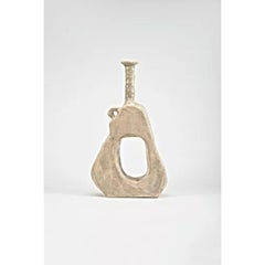 Organic Ancient Shape, Plain Beige Ceramic Big Vase by Willem Van Hooff