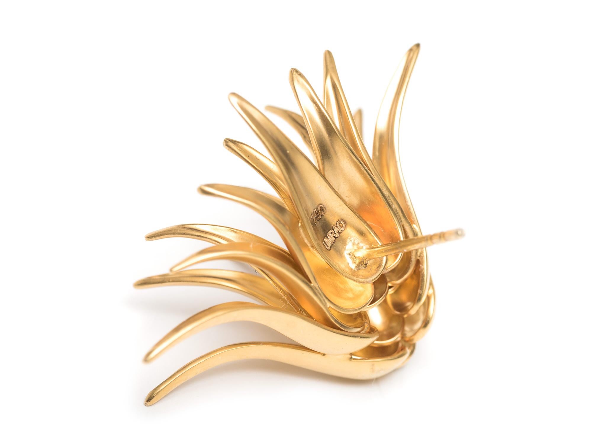 UMRAO 18k Pineapple Earrings For Sale 1
