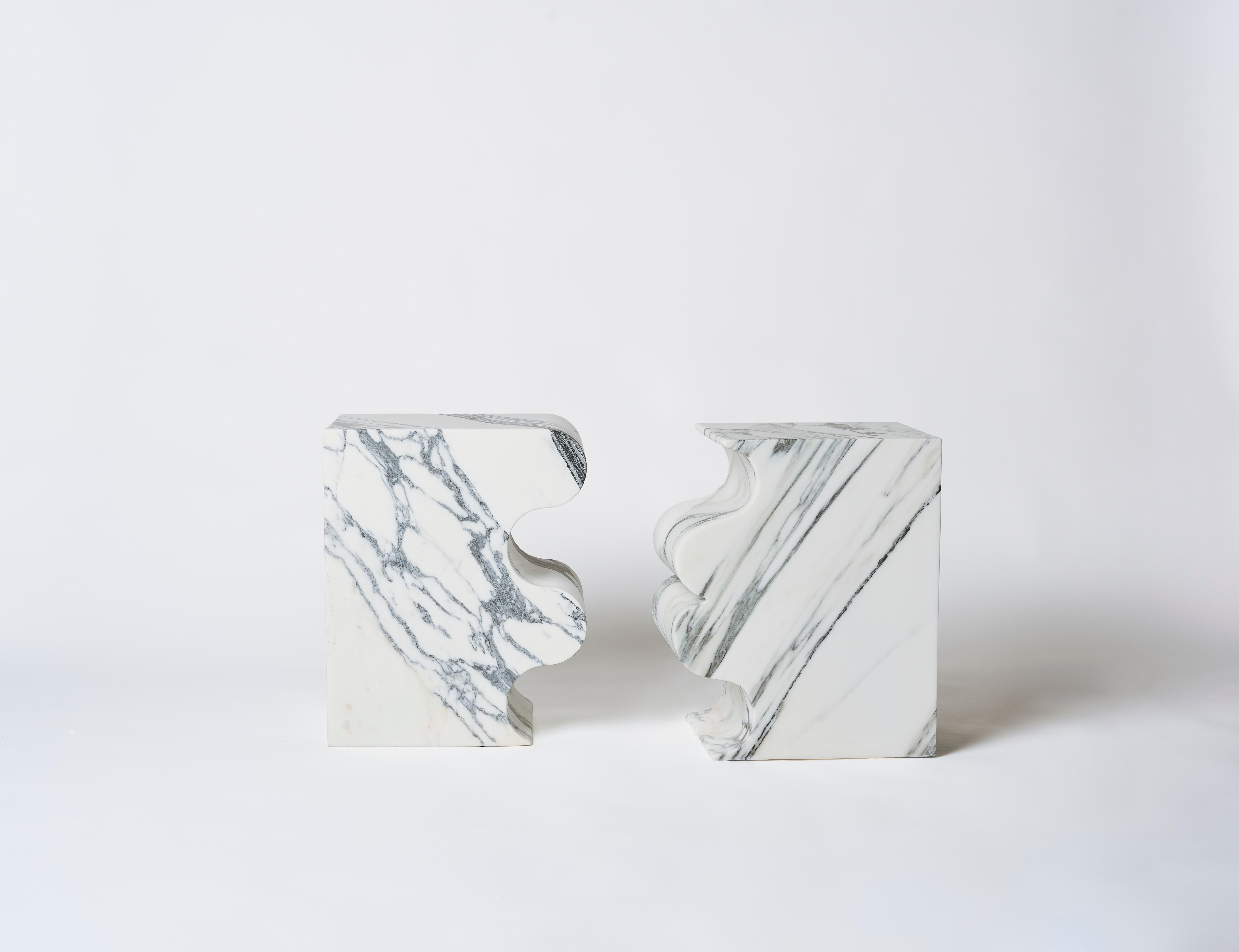 Modern Un Beso En El Mar Marble Sculpted Stool by Pietro Franceschini