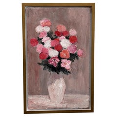 Un bouquet de fleurs, oil on board, by Anna Costa (1922-2022) France