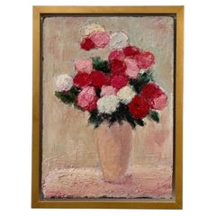 „Ein Blumenstrauß“, Öl auf Holz, von Anna Costa France (20,5")