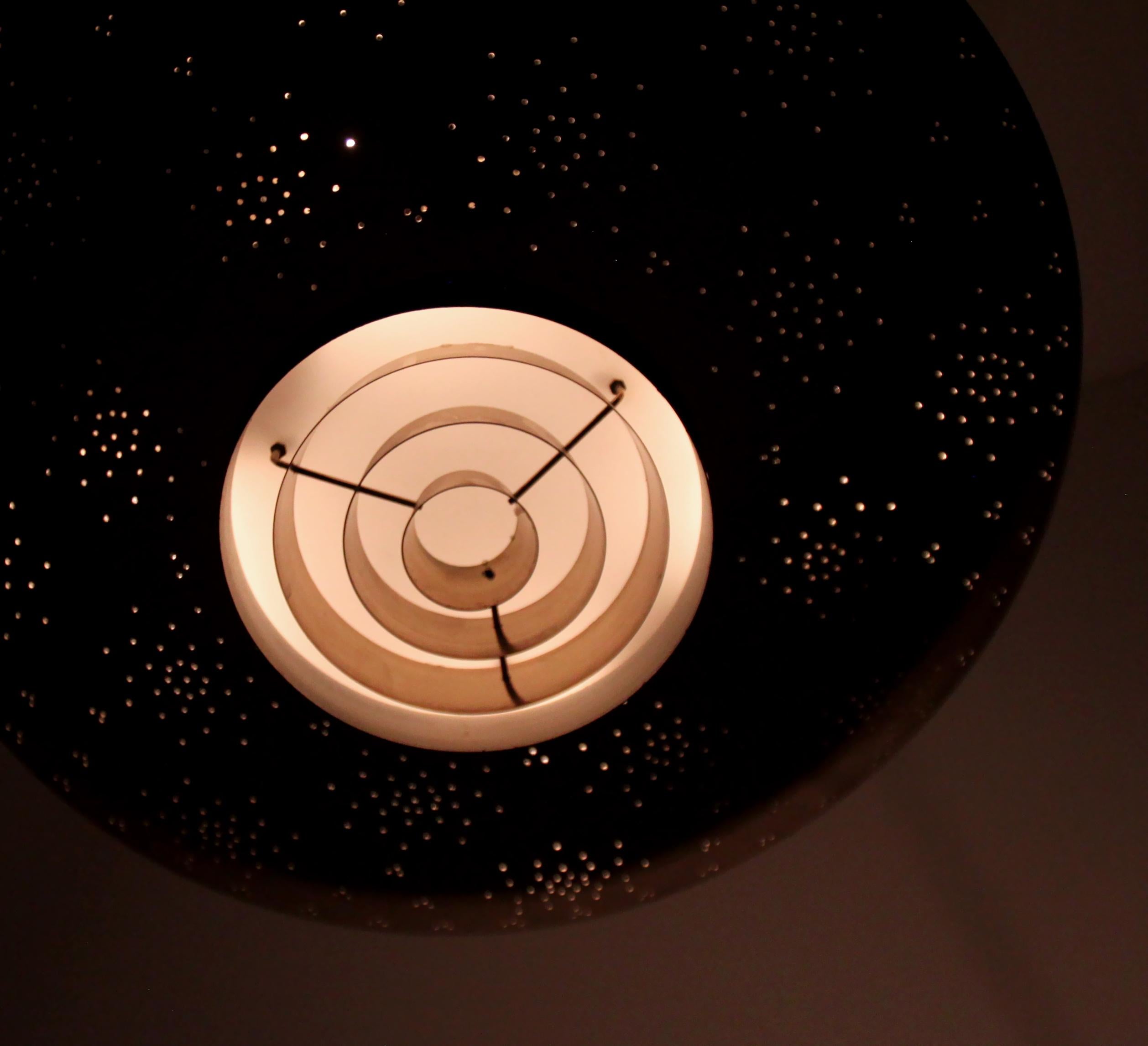 'UN' Ceiling Lamp in Brass by Paavo Tynell, Finland, 1950s 9