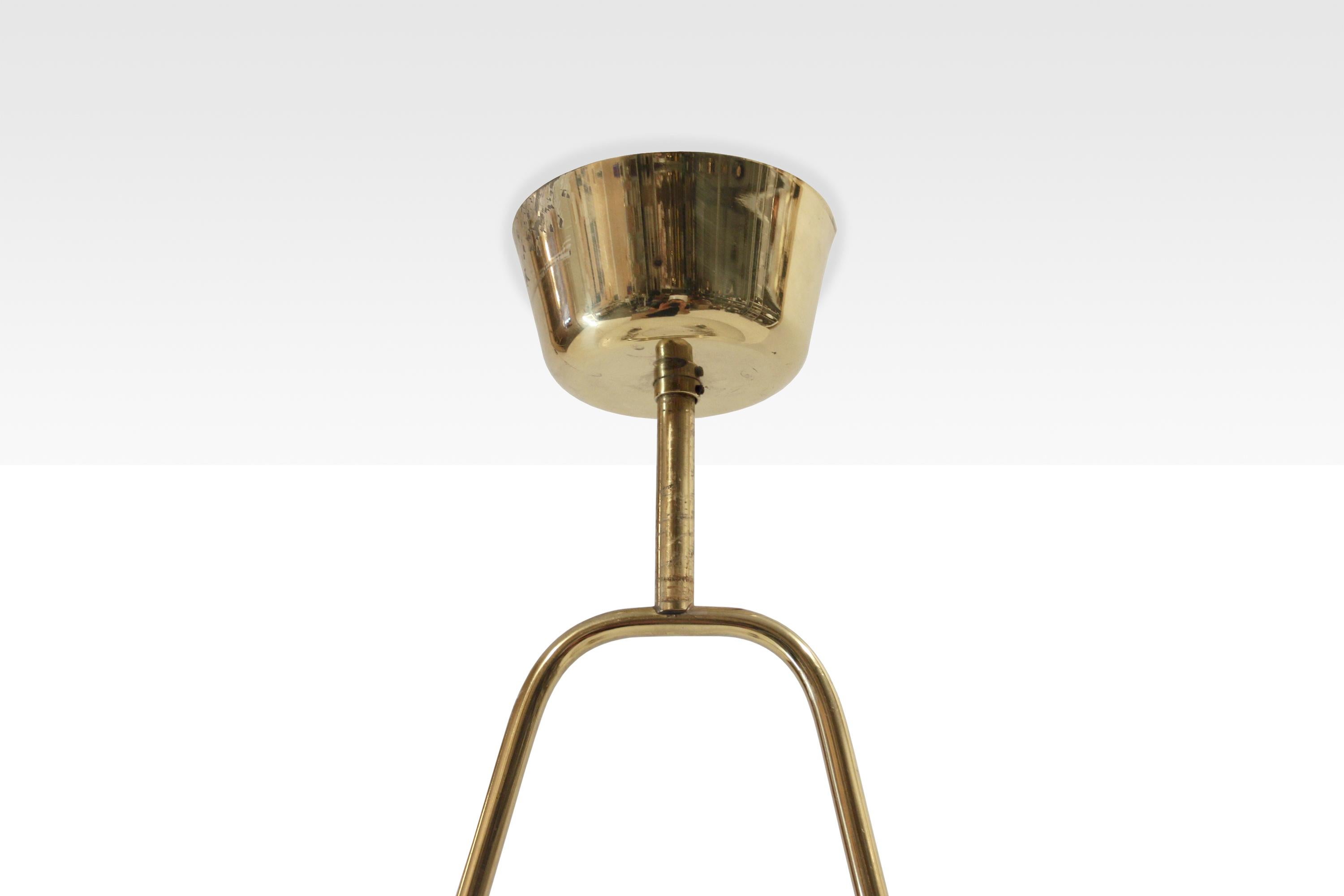 'UN' Ceiling Lamp in Brass by Paavo Tynell, Finland, 1950s In Excellent Condition In Oslo, NO