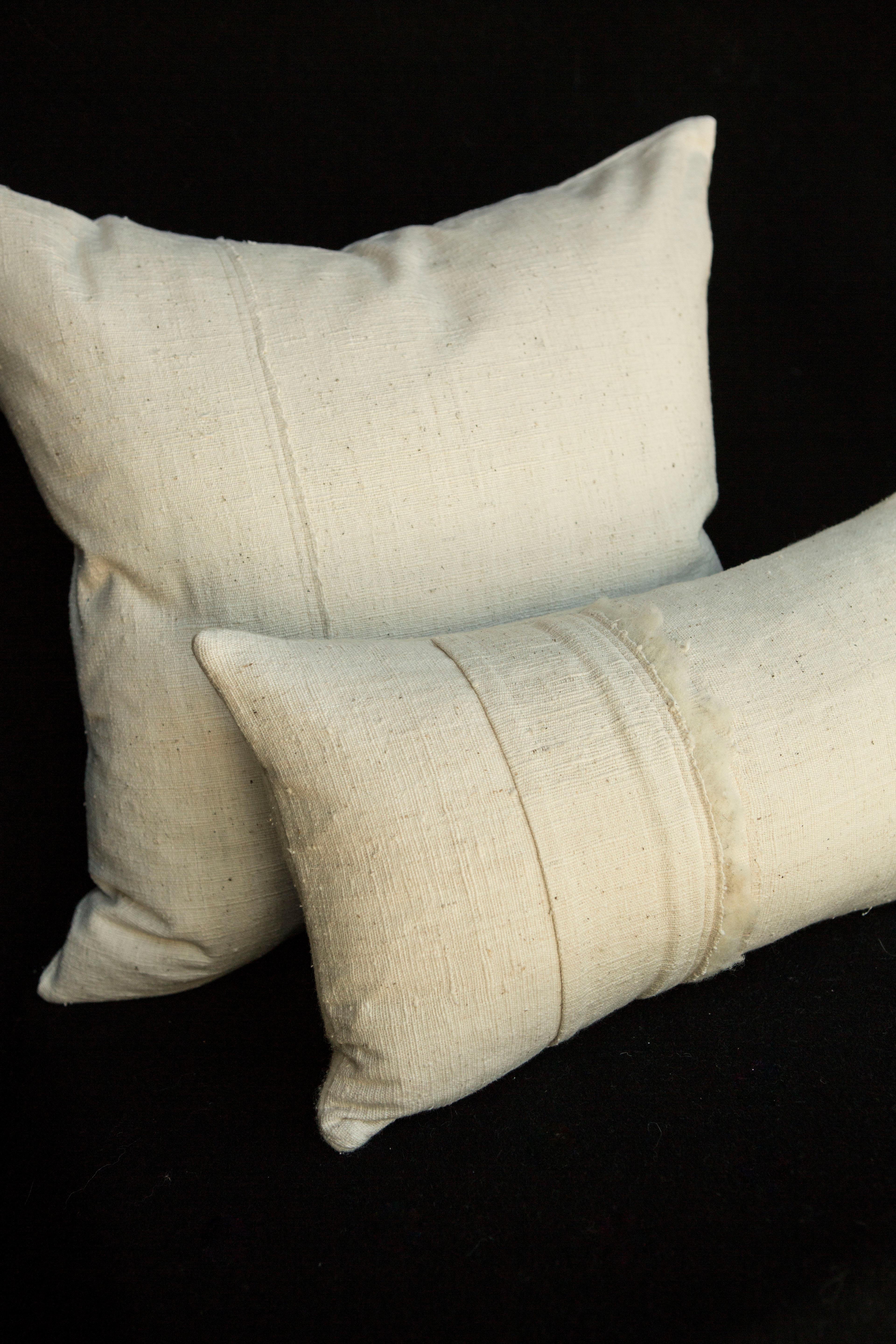 Spun Un-Dyed, Rare, Handspun Cotton Kimono Pillow, from Hyogo, Japan, in Stock