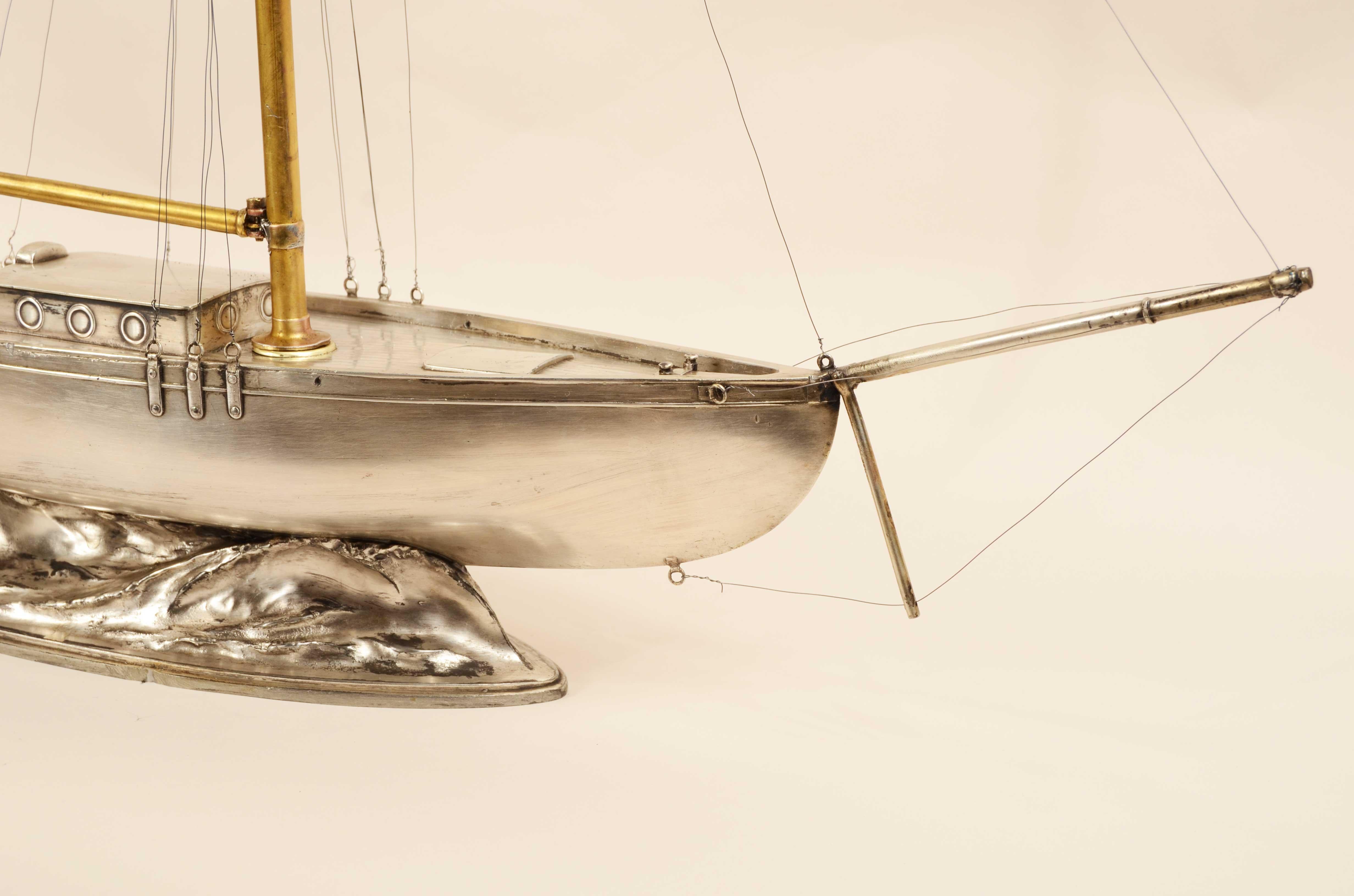 A fine early 20th century model of a white metal Cutter 13