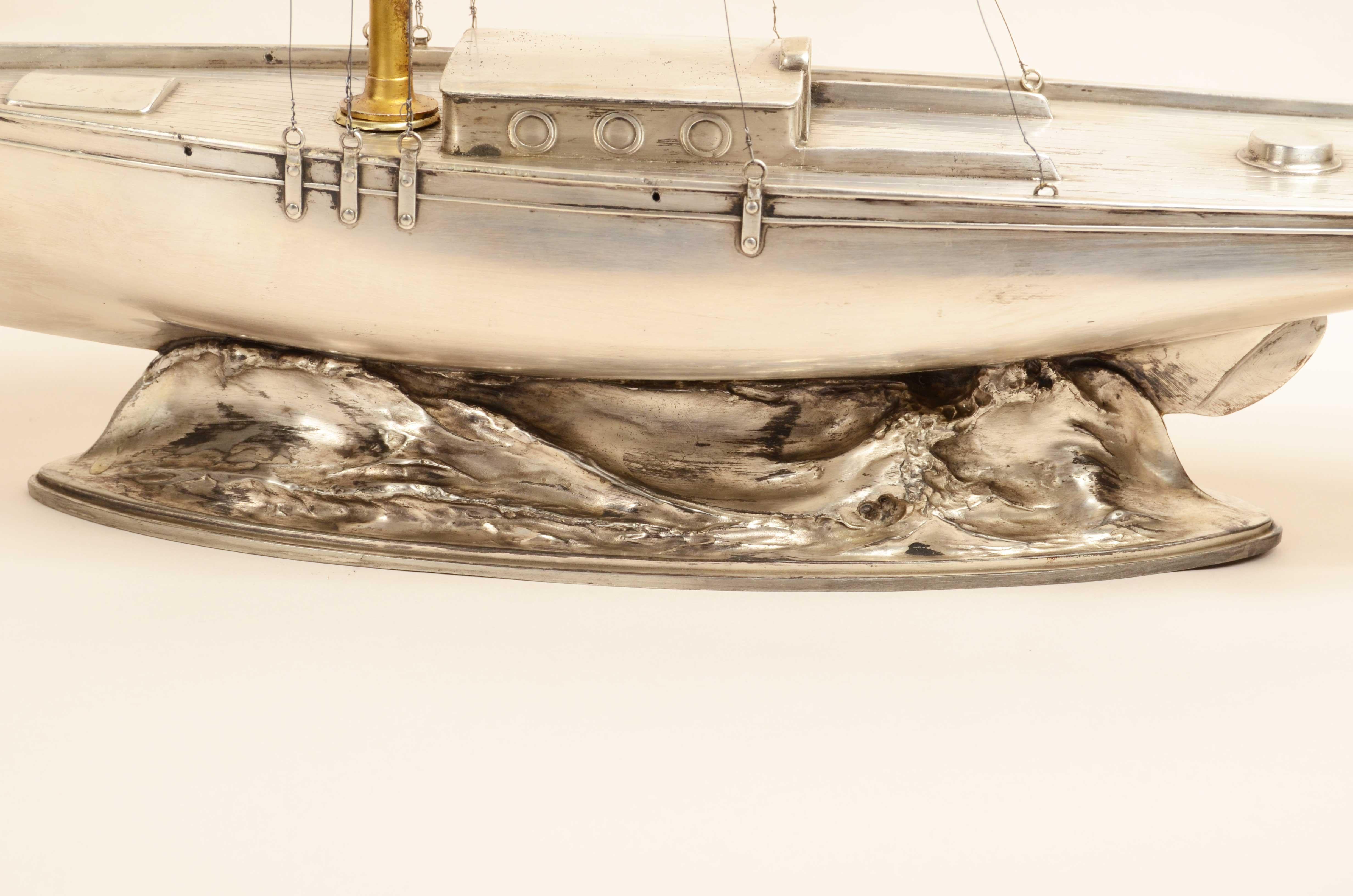 A fine early 20th century model of a white metal Cutter 14